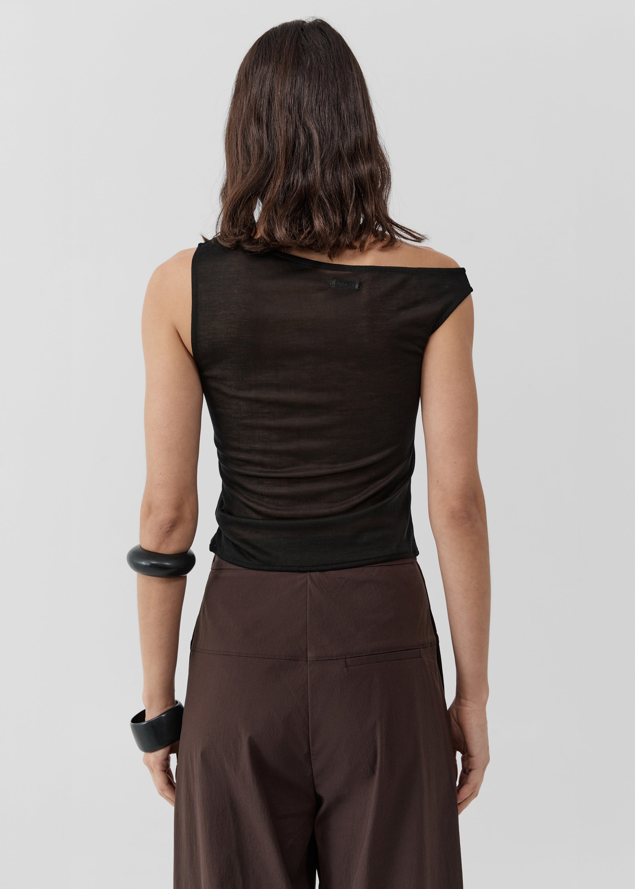 St. Agni Fine Jersey Asymm Top - Black - 4