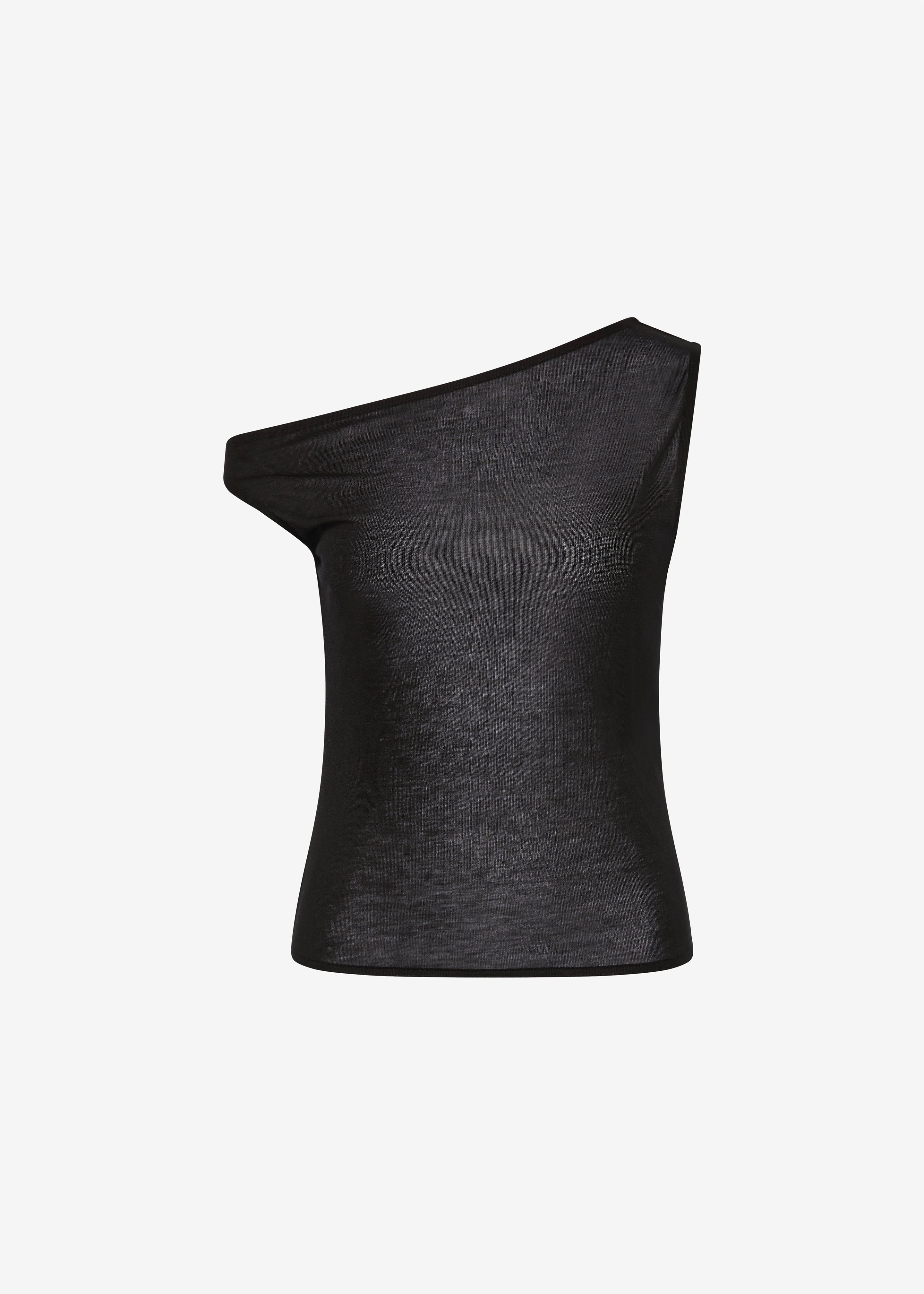 St. Agni Fine Jersey Asymm Top - Black - 5