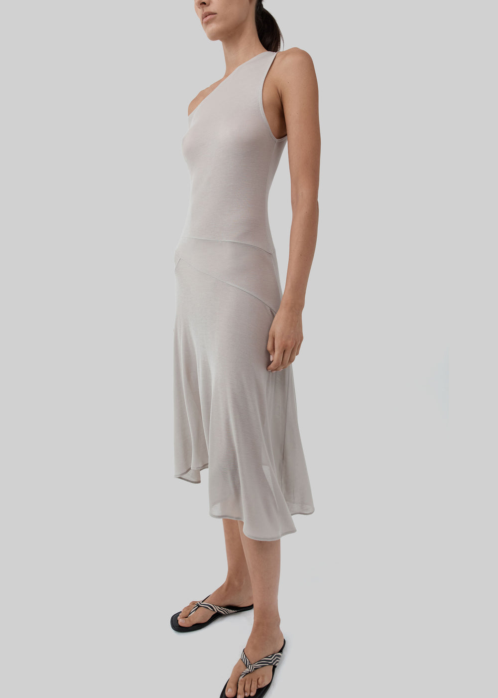 St. Agni Fine Jersey Off Shoulder Dress - Soft Ash - 1
