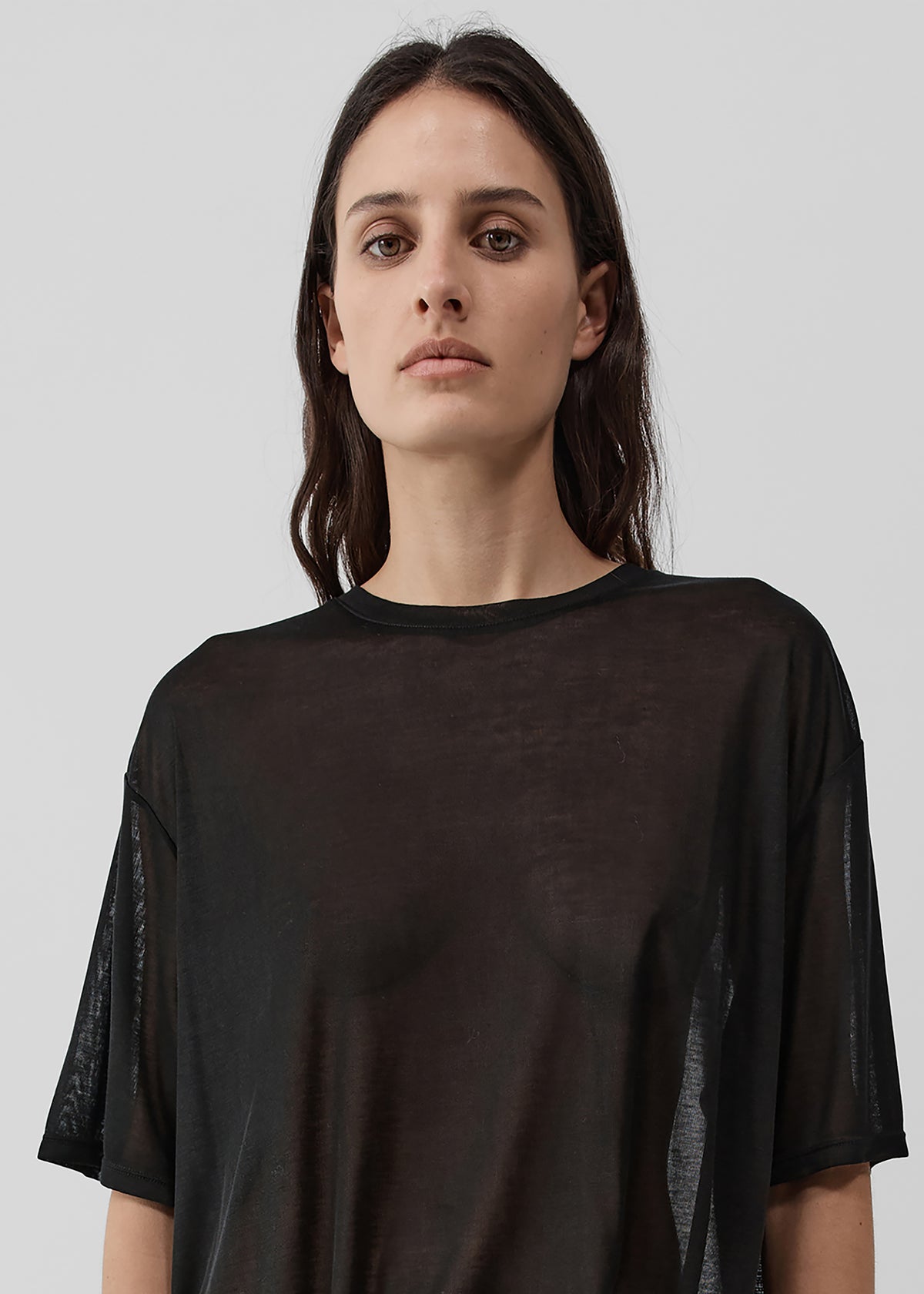 St. Agni Fine Jersey Relaxed Tee - Black - 2