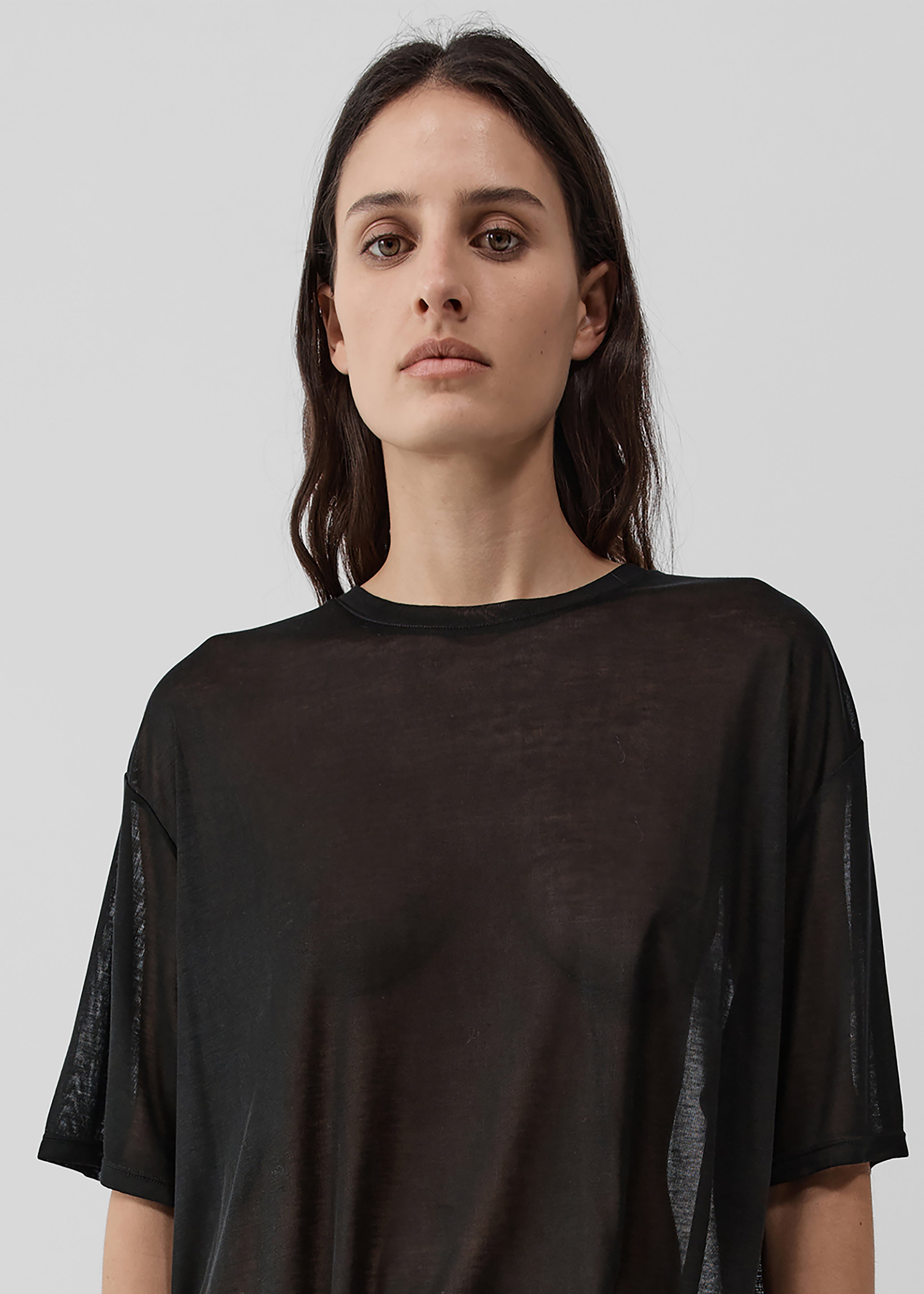 St. Agni Fine Jersey Relaxed Tee - Black - 2