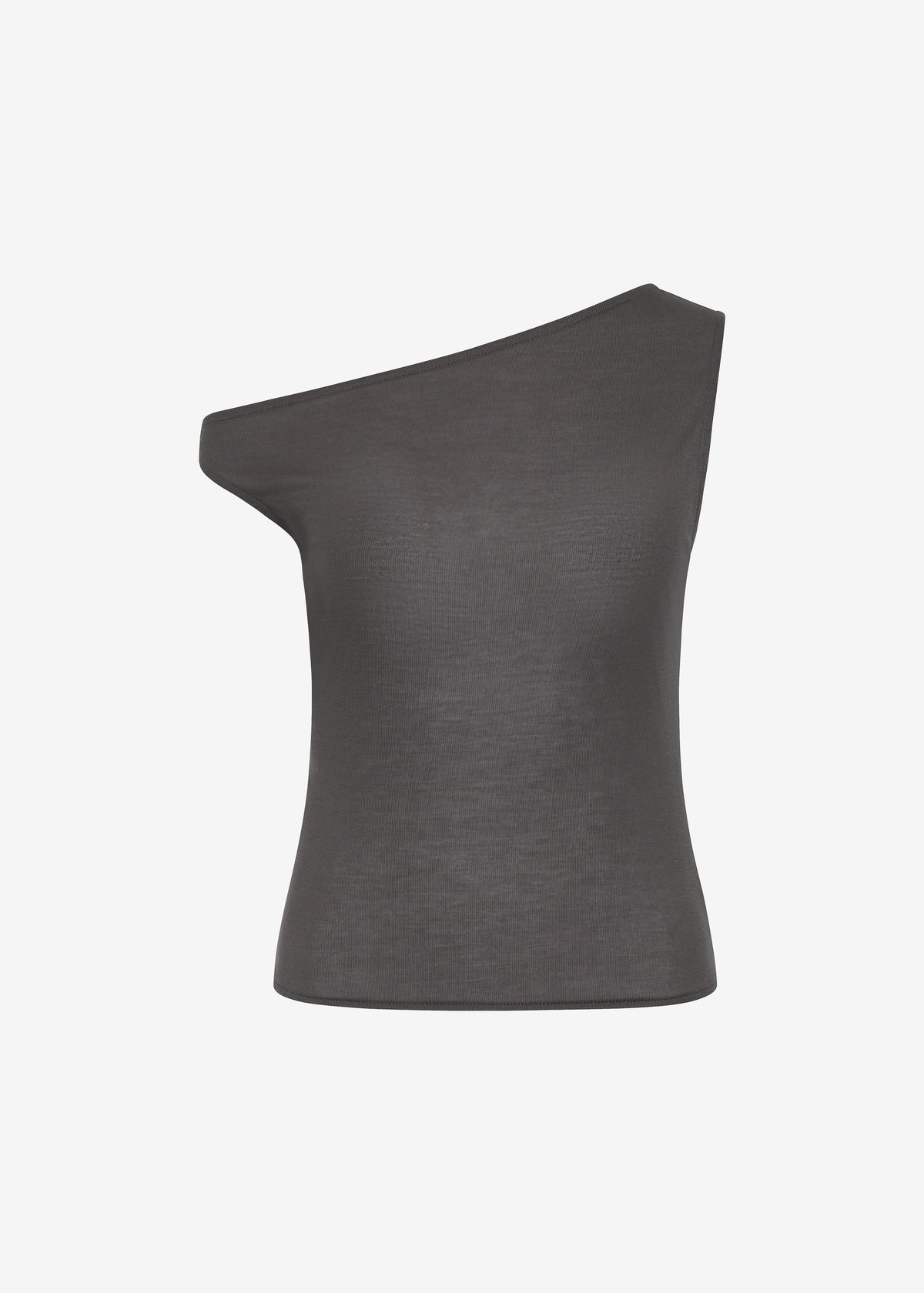 St. Agni Fine Jersey Asymm Top - Soot - 7