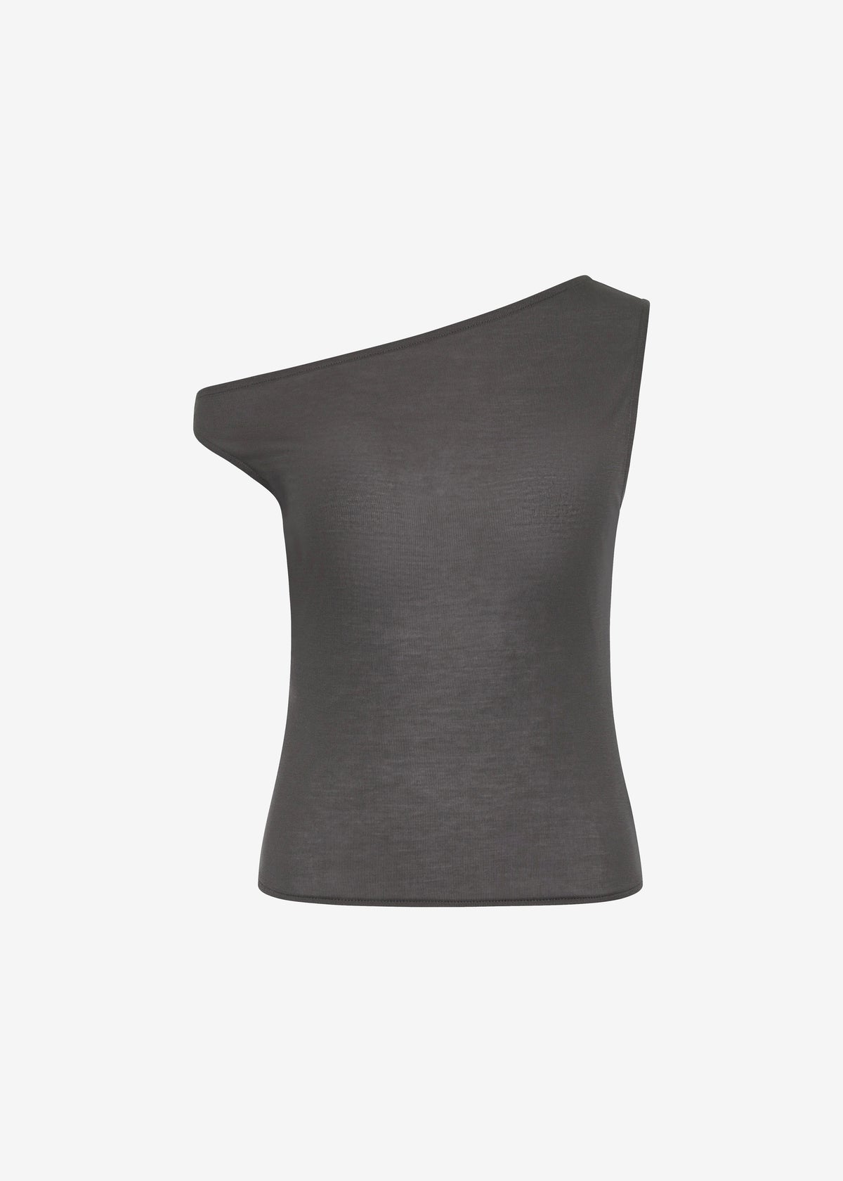 St. Agni Fine Jersey Asymm Top - Soot - 7