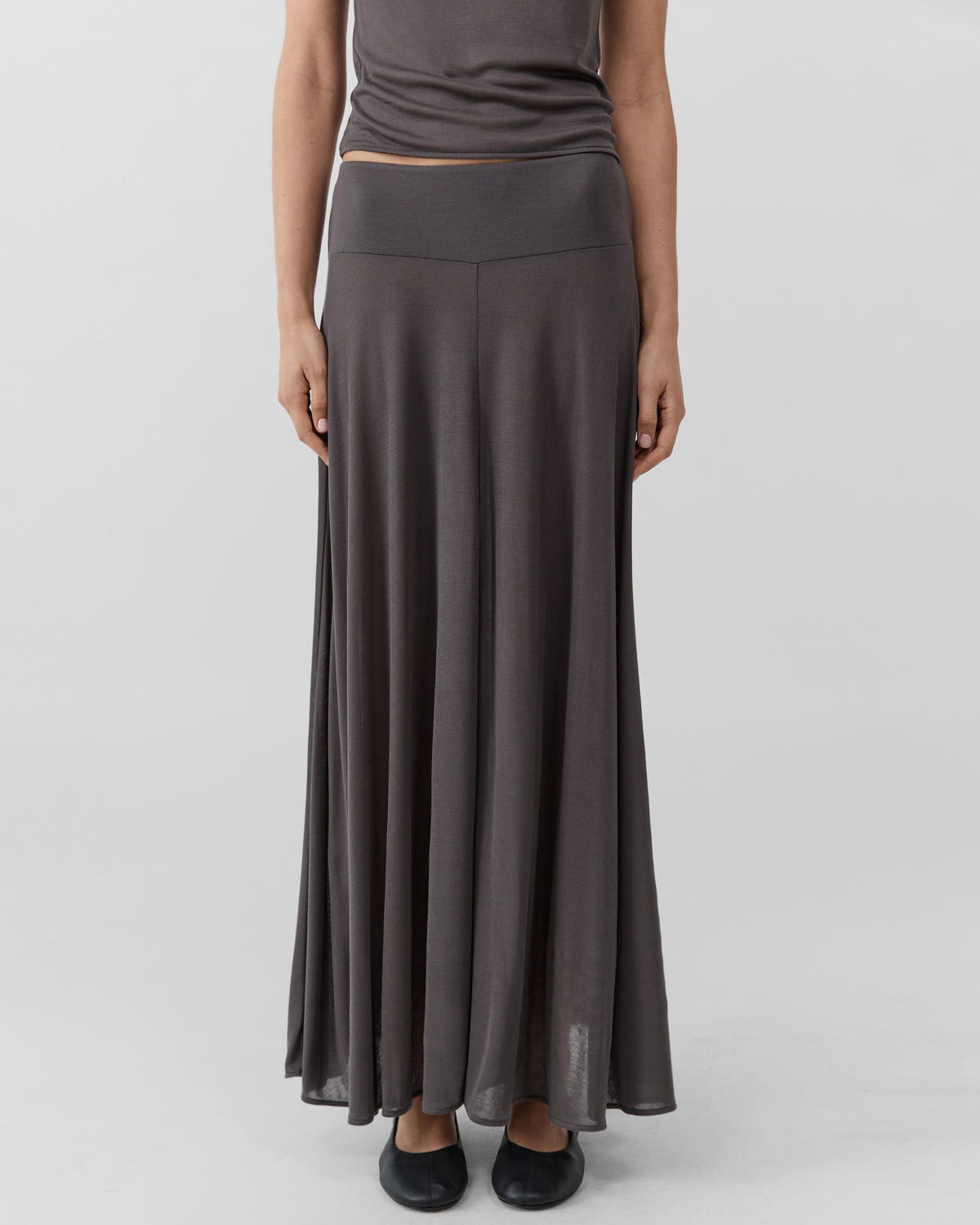 St. Agni Fluid Jersey Skirt - Soot - 2
