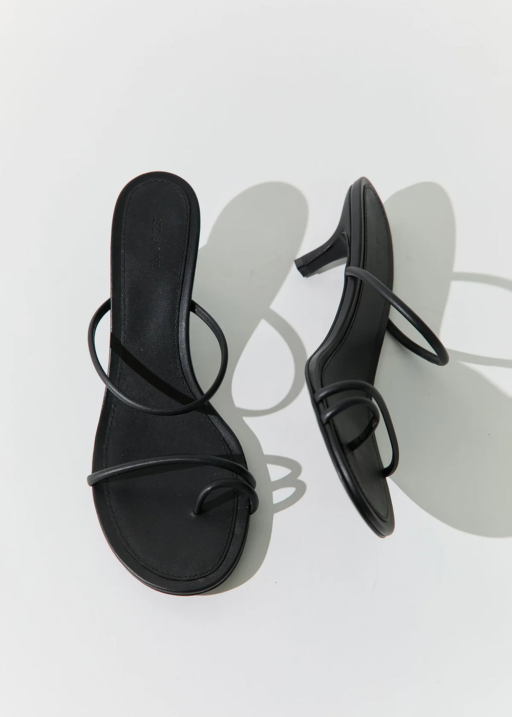 St. Agni Minimal Strap Heels - Black - 1