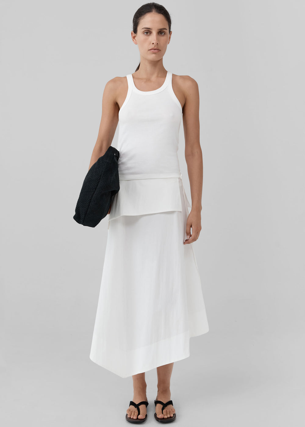 St. Agni Organic Cotton Racer Singlet - White - 1