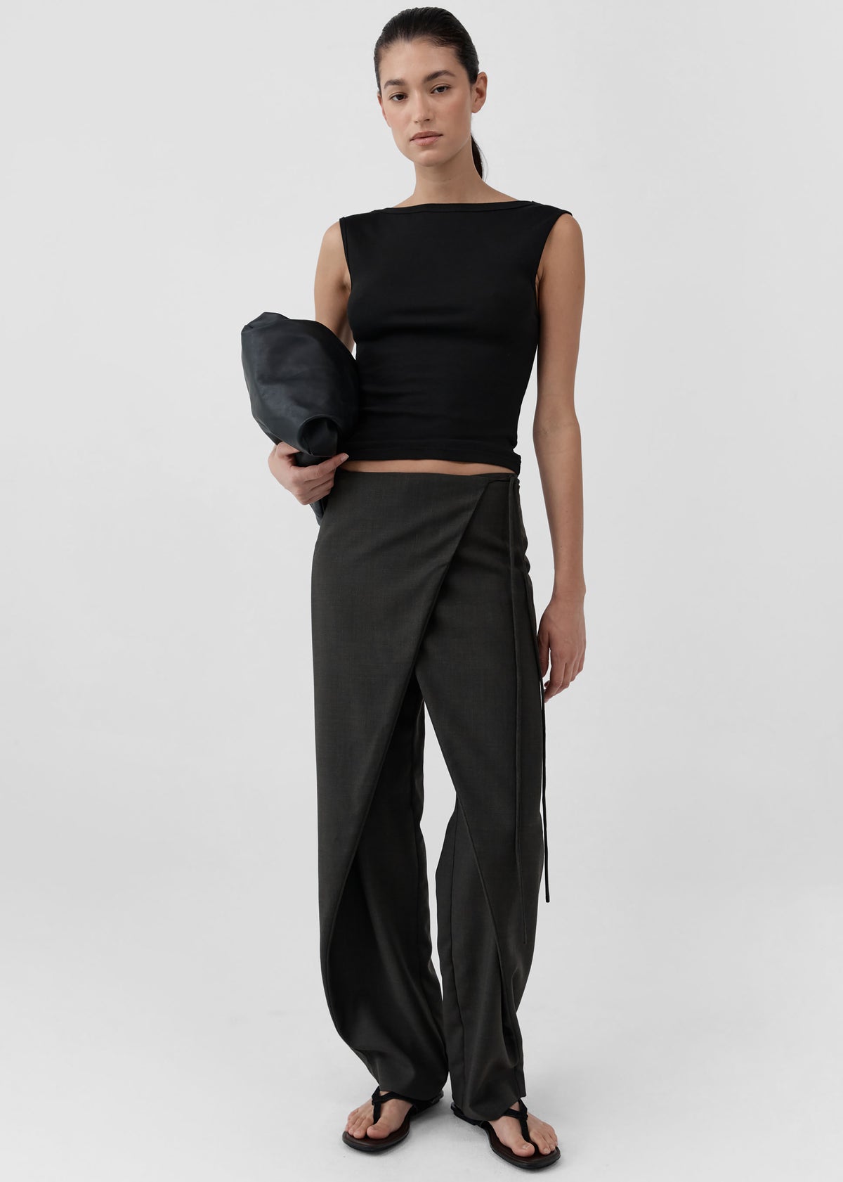 St. Agni Organic Cotton Ballerina Top - Jet Black - 1