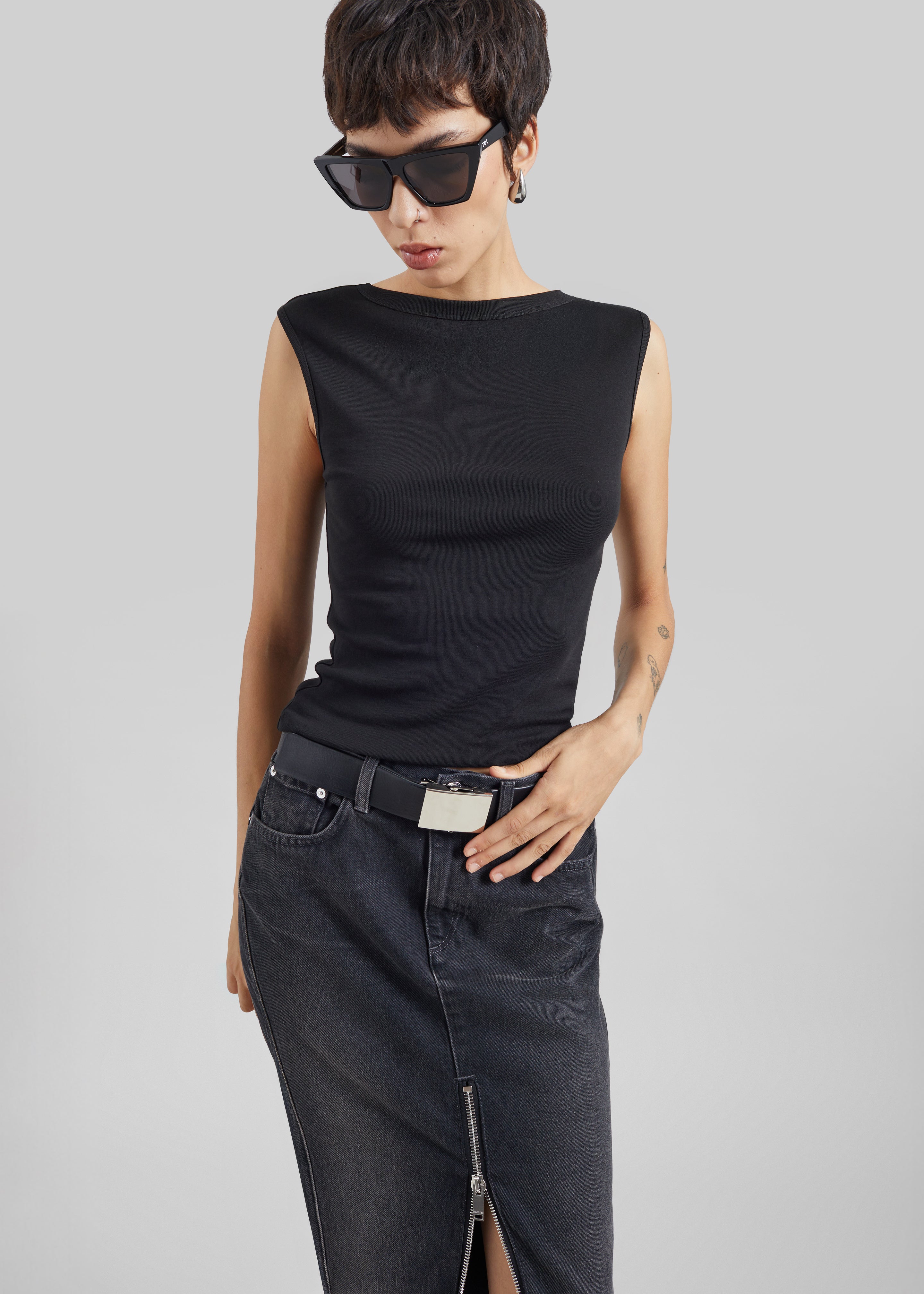 St. Agni Organic Cotton Ballerina Top - Jet Black - 8