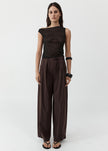 St. Agni Relaxed Pleat Pants - Bark