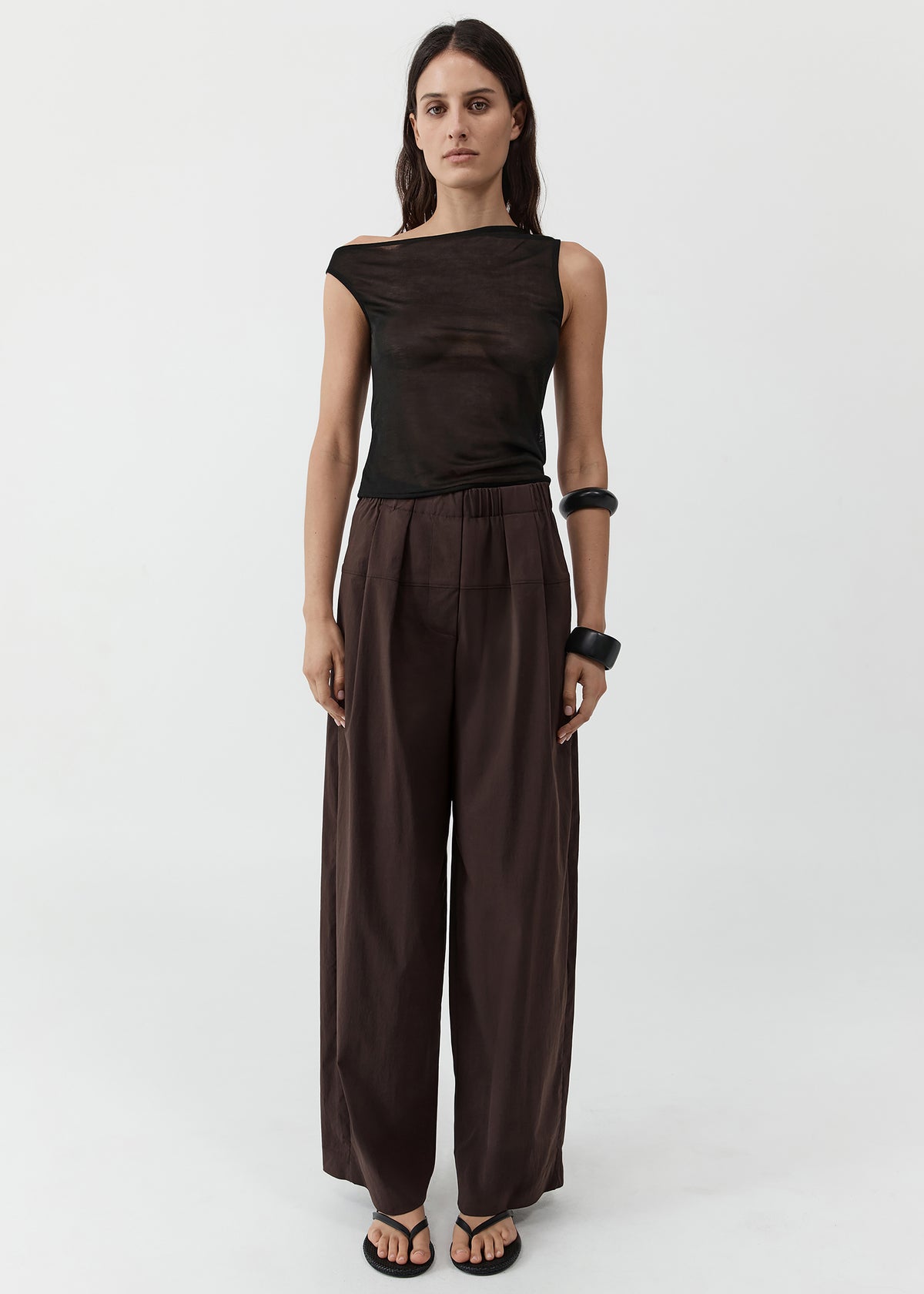 St. Agni Relaxed Pleat Pants - Bark - 1