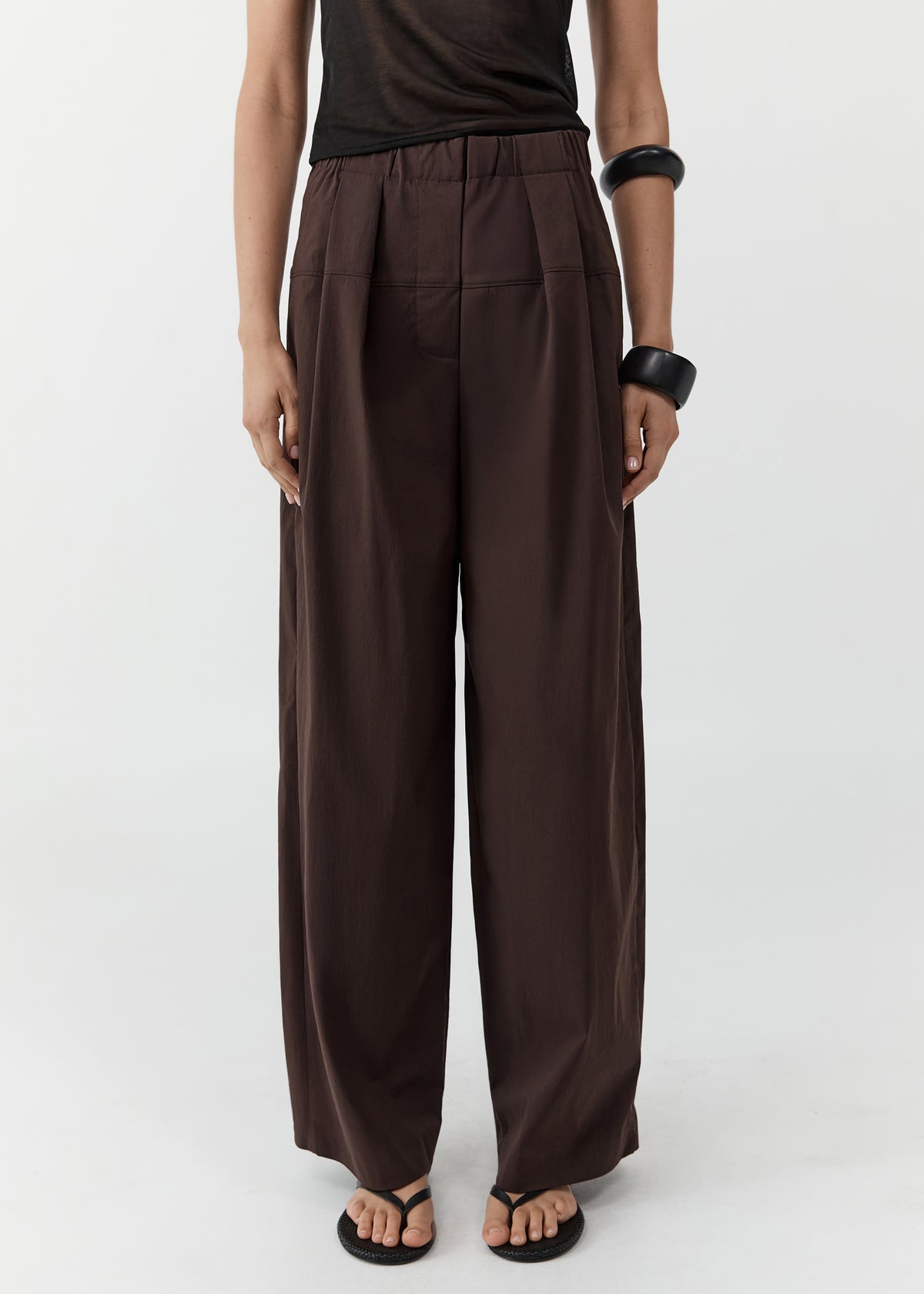 St. Agni Relaxed Pleat Pants - Bark - 2