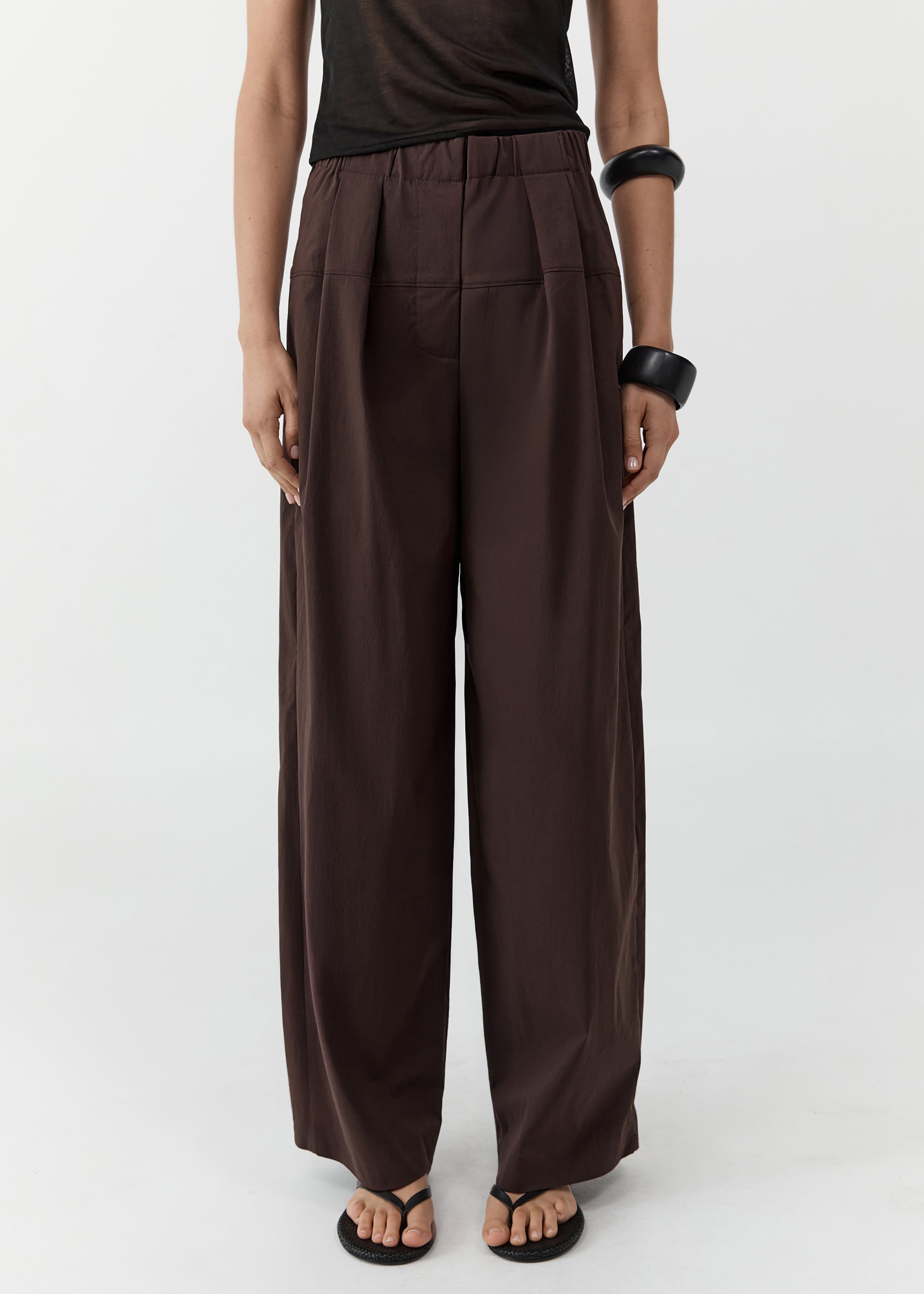 St. Agni Relaxed Pleat Pants - Bark - 2
