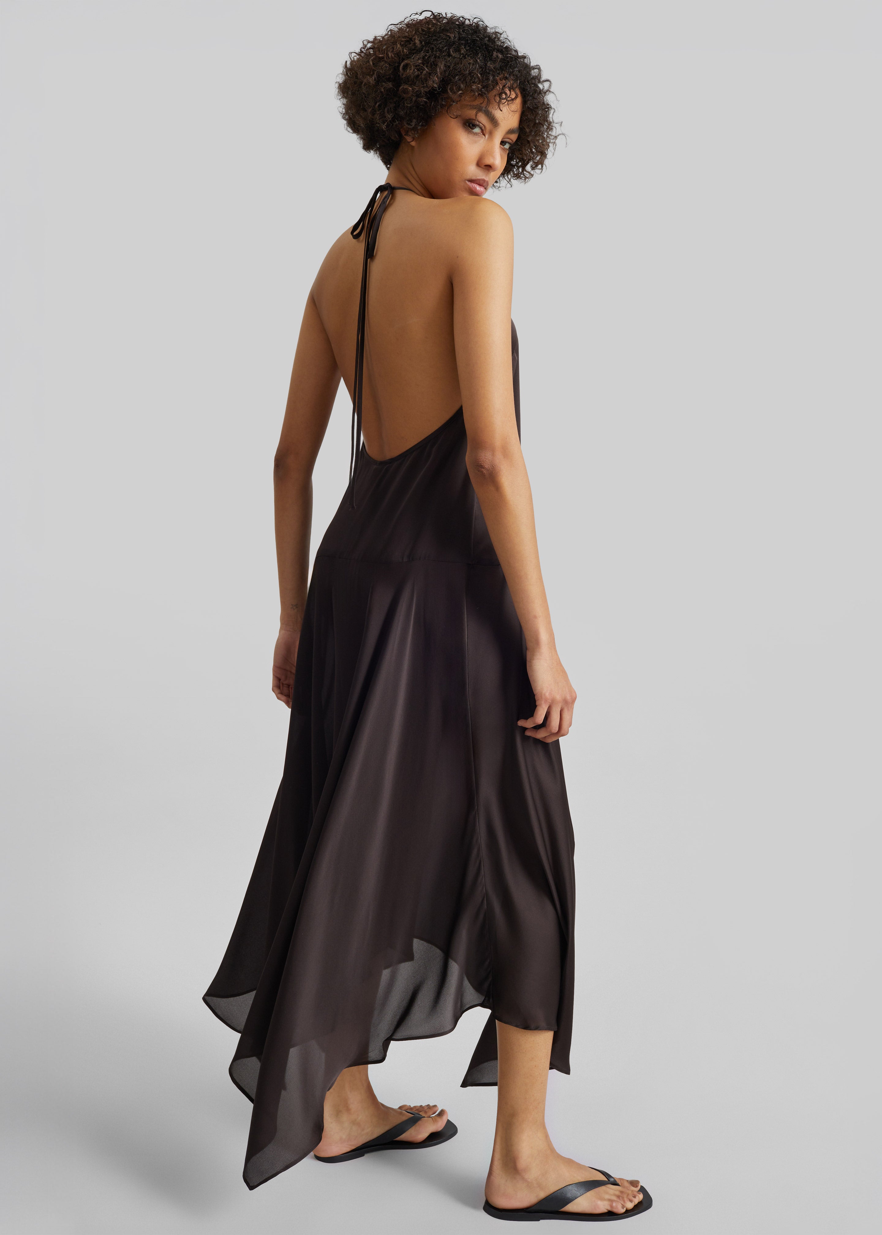 St. Agni Silk Handkerchief Halter Dress