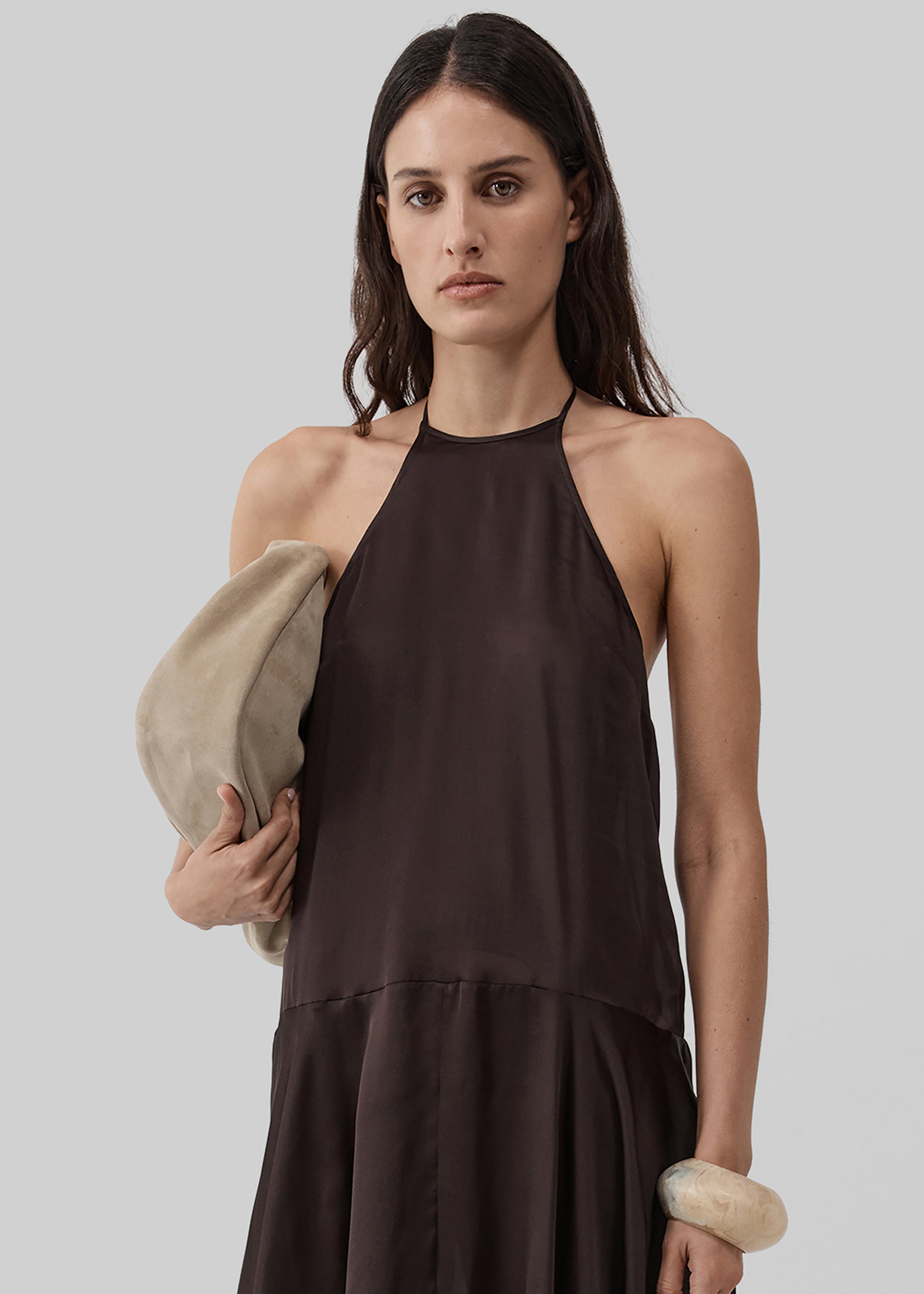 St. Agni Silk Handkerchief Halter Dress - Bark - 2