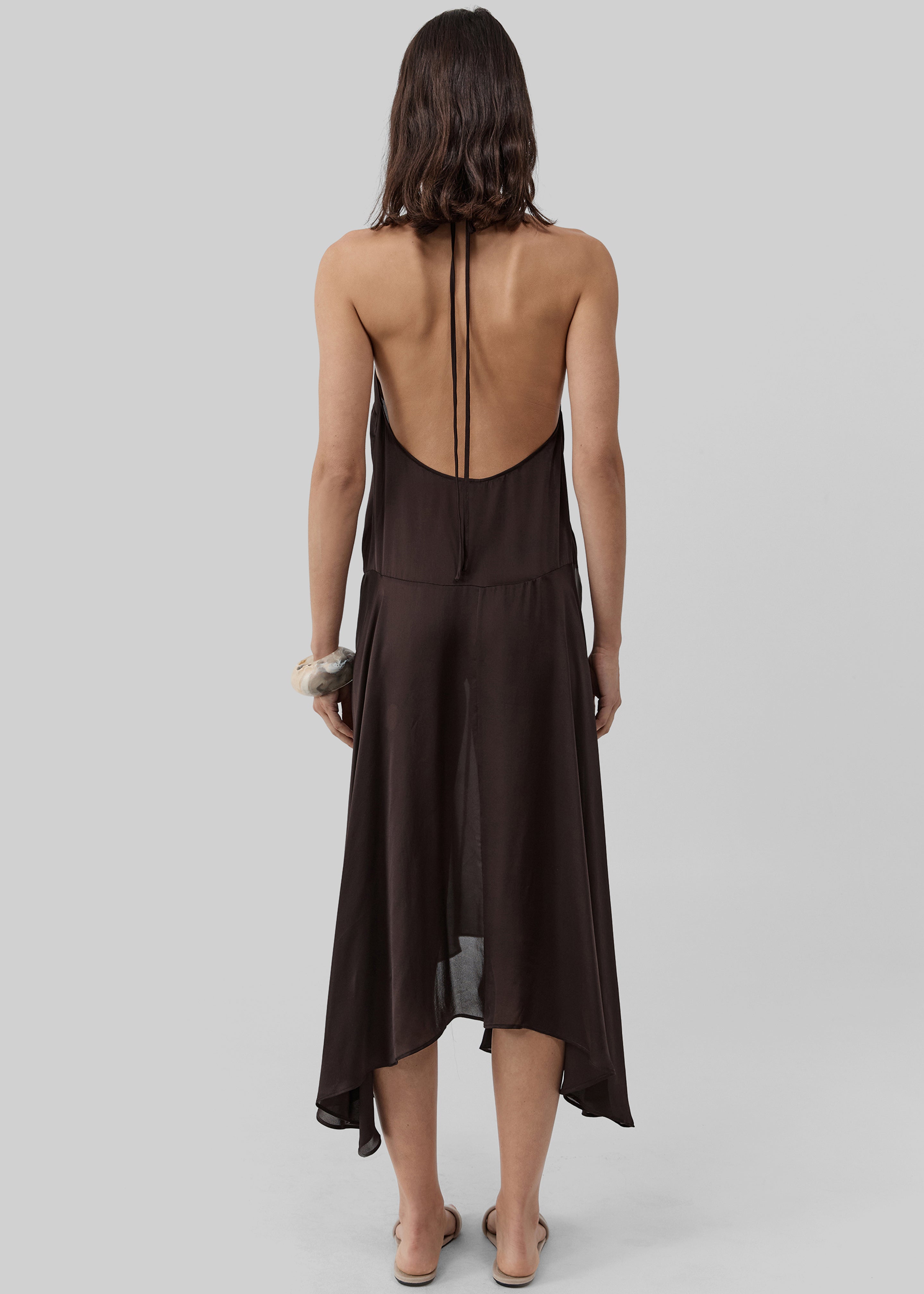 St. Agni Silk Handkerchief Halter Dress - Bark - 7