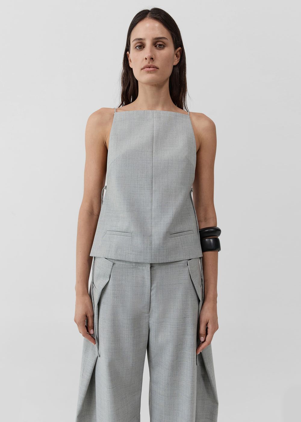 St. Agni Square Side Tie Top - Concrete