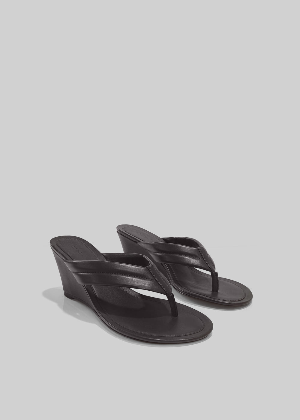 St. Agni Stitch Detail Thong Wedges - Coffee