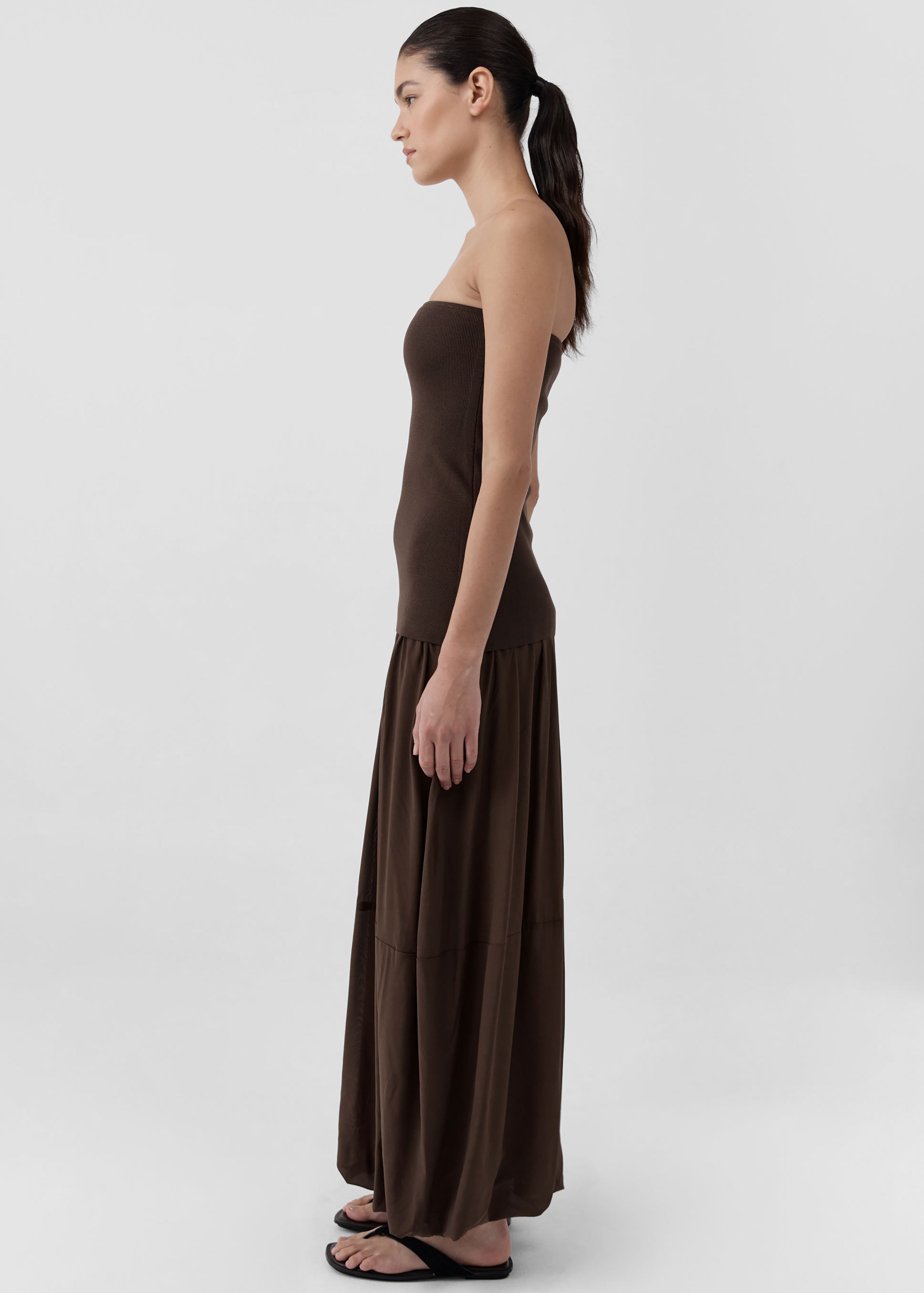 St. Agni Strapless Balloon Hem Dress - Cedar - 3