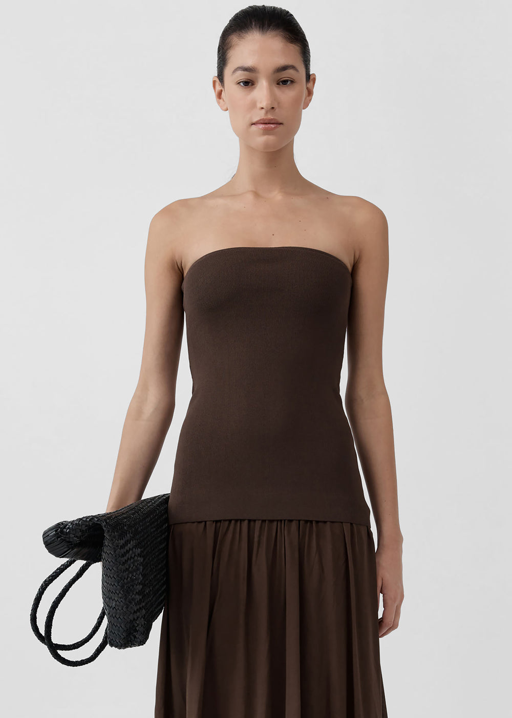 St. Agni Strapless Balloon Hem Dress - Cedar - 1