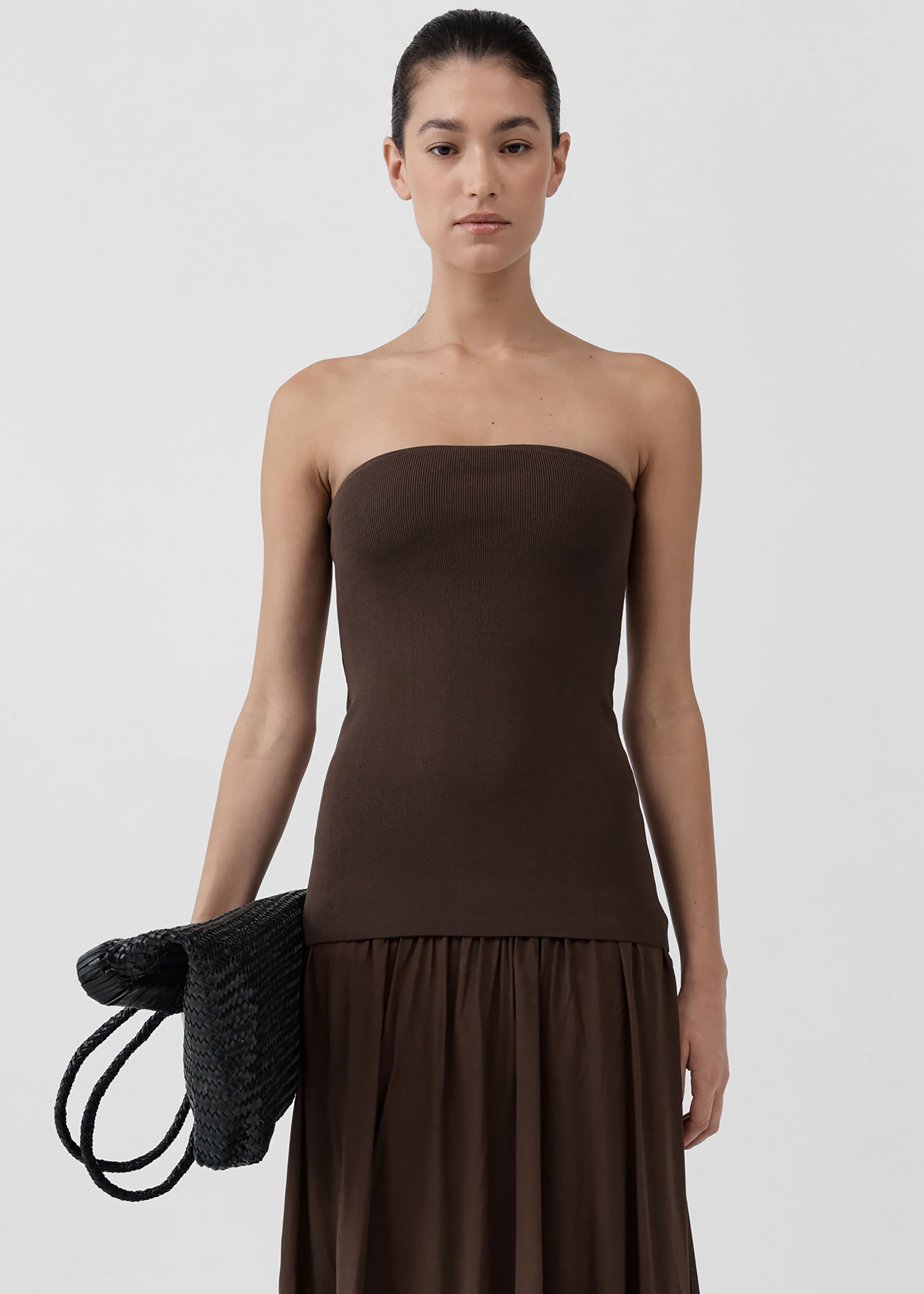 St. Agni Strapless Balloon Hem Dress - Cedar - 2