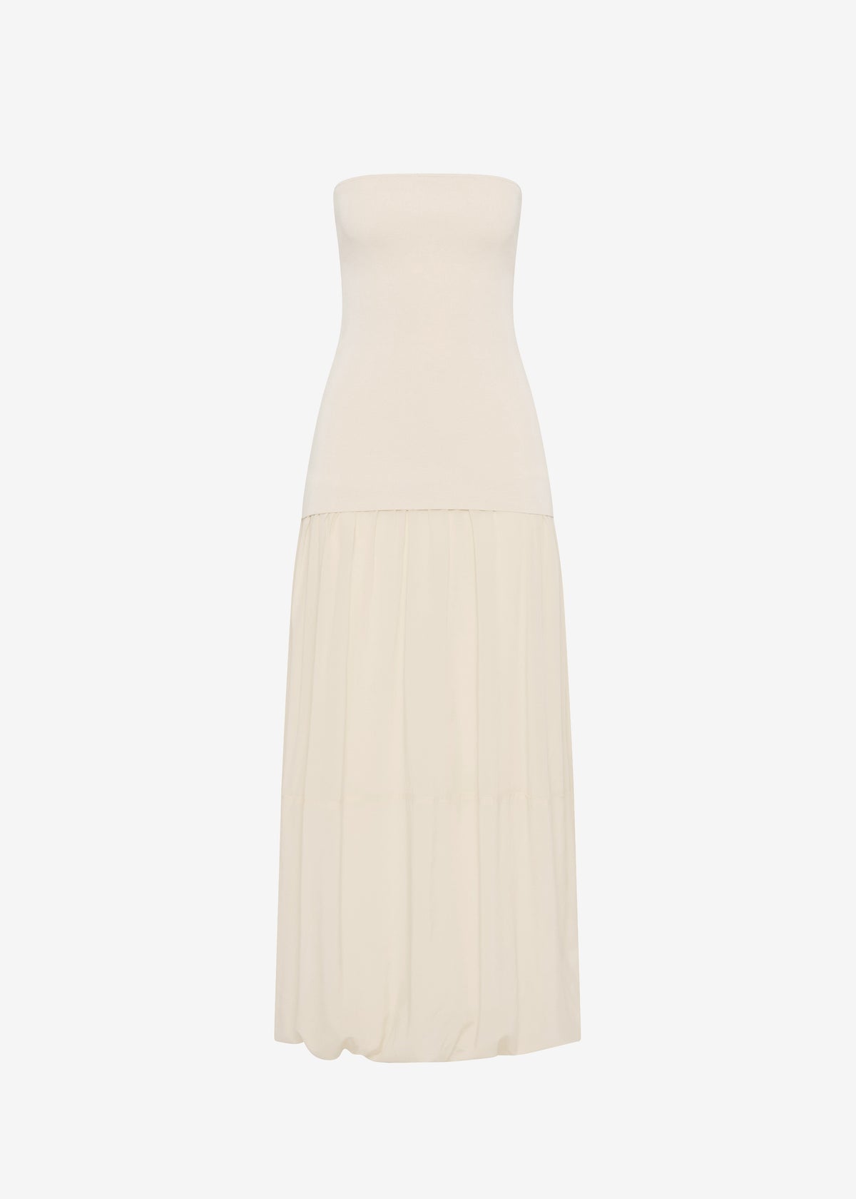 St. Agni Strapless Balloon Hem Dress - Porcelain - 6