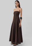 St. Agni Strapless Rouleau Dress - Bark