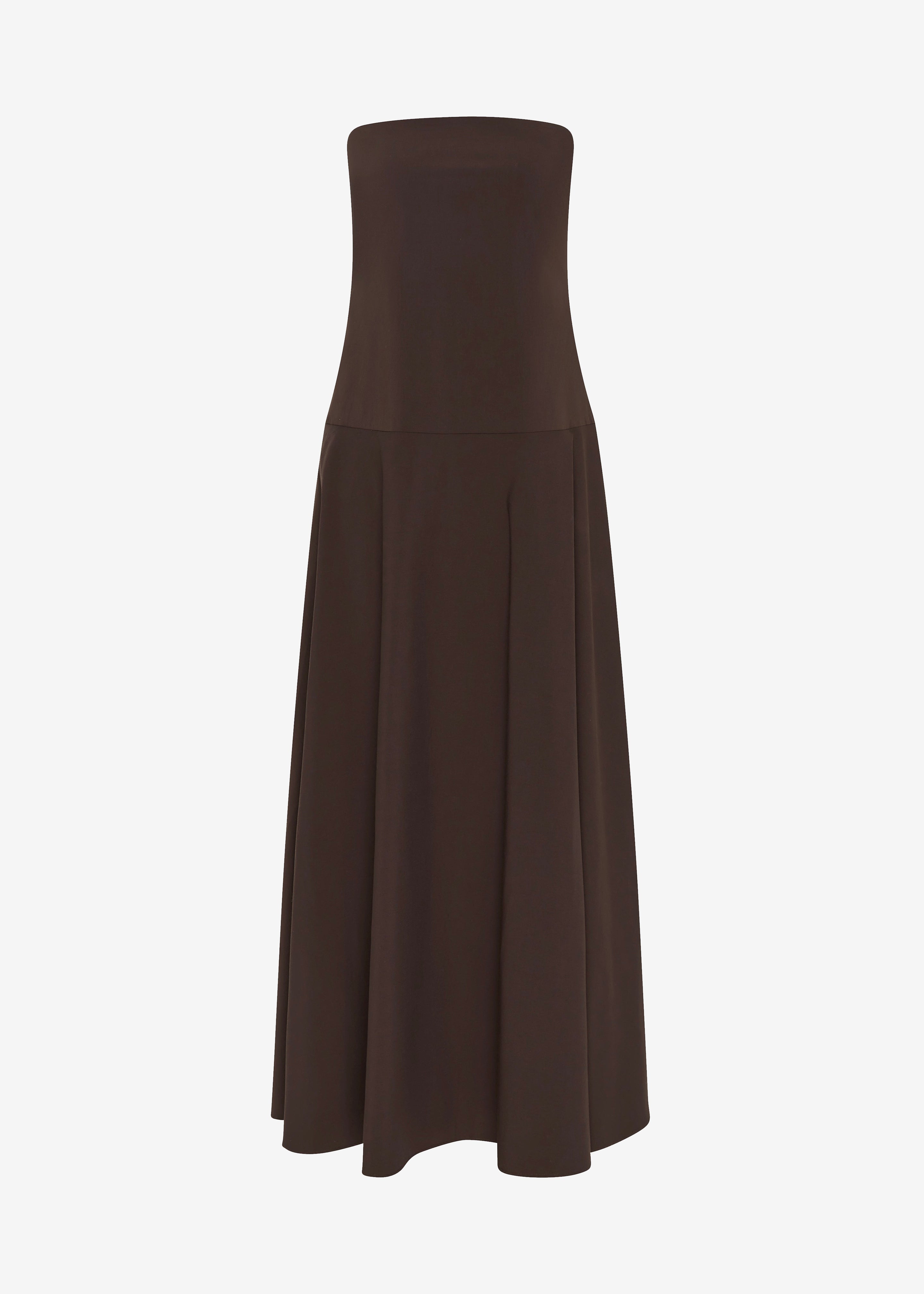 St. Agni Strapless Rouleau Dress - Bark - 5