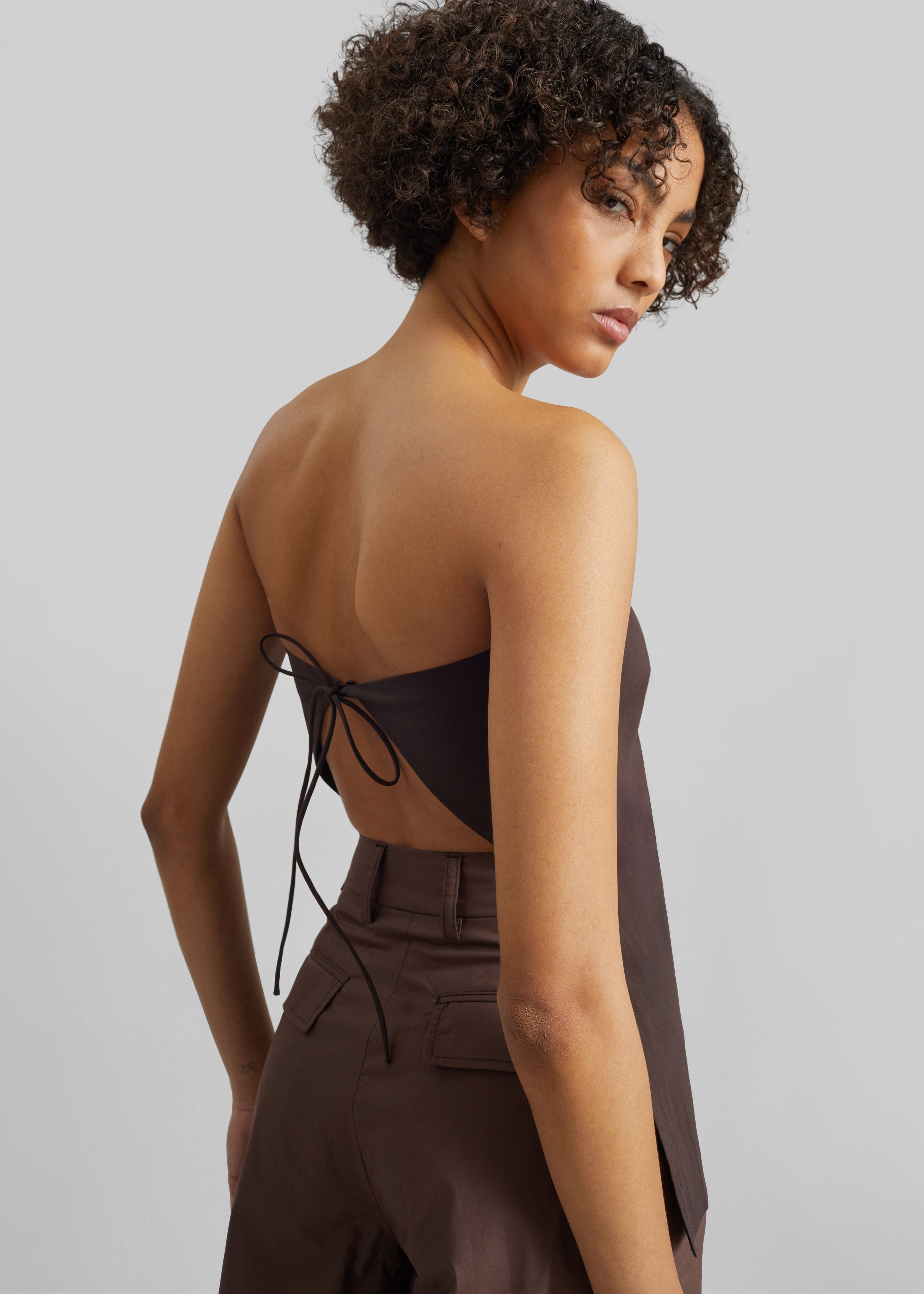 St. Agni Strapless Rouleau Tie Top - Bark - 2