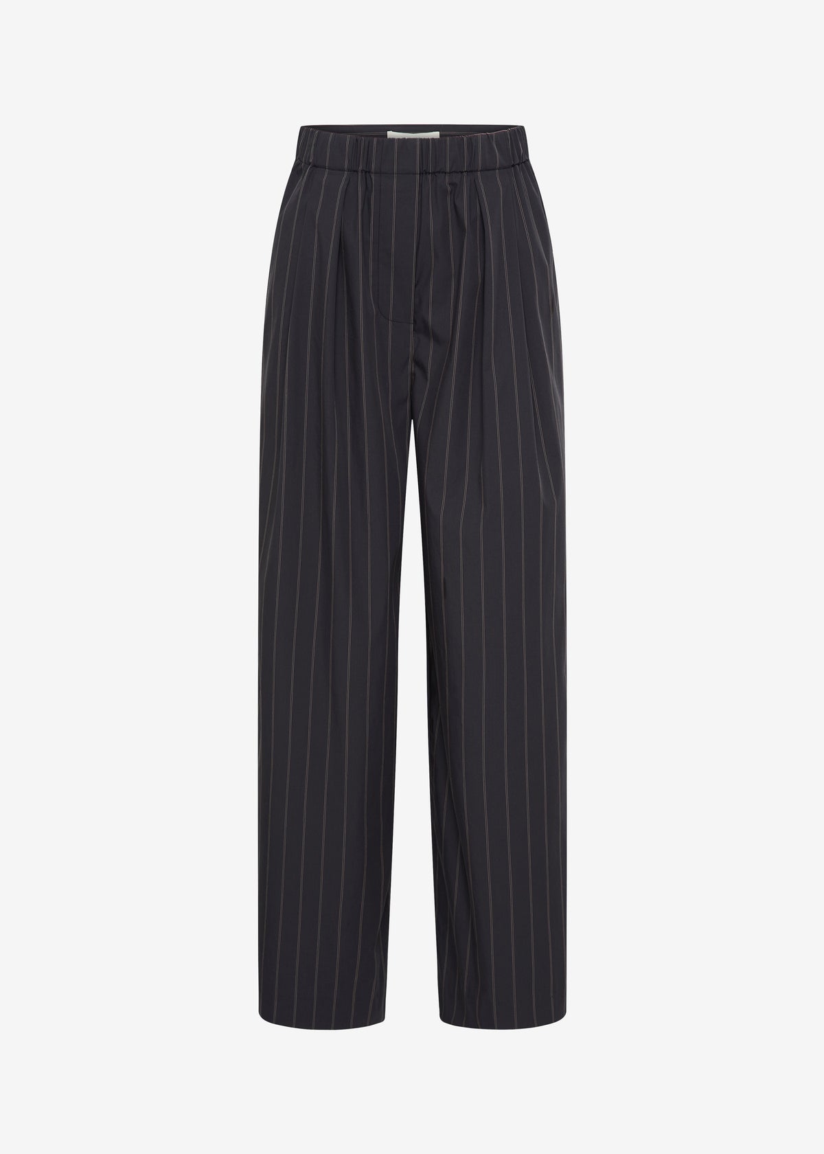 St. Agni Stripe Relaxed Pleat Pants - Ink Stripe - 6