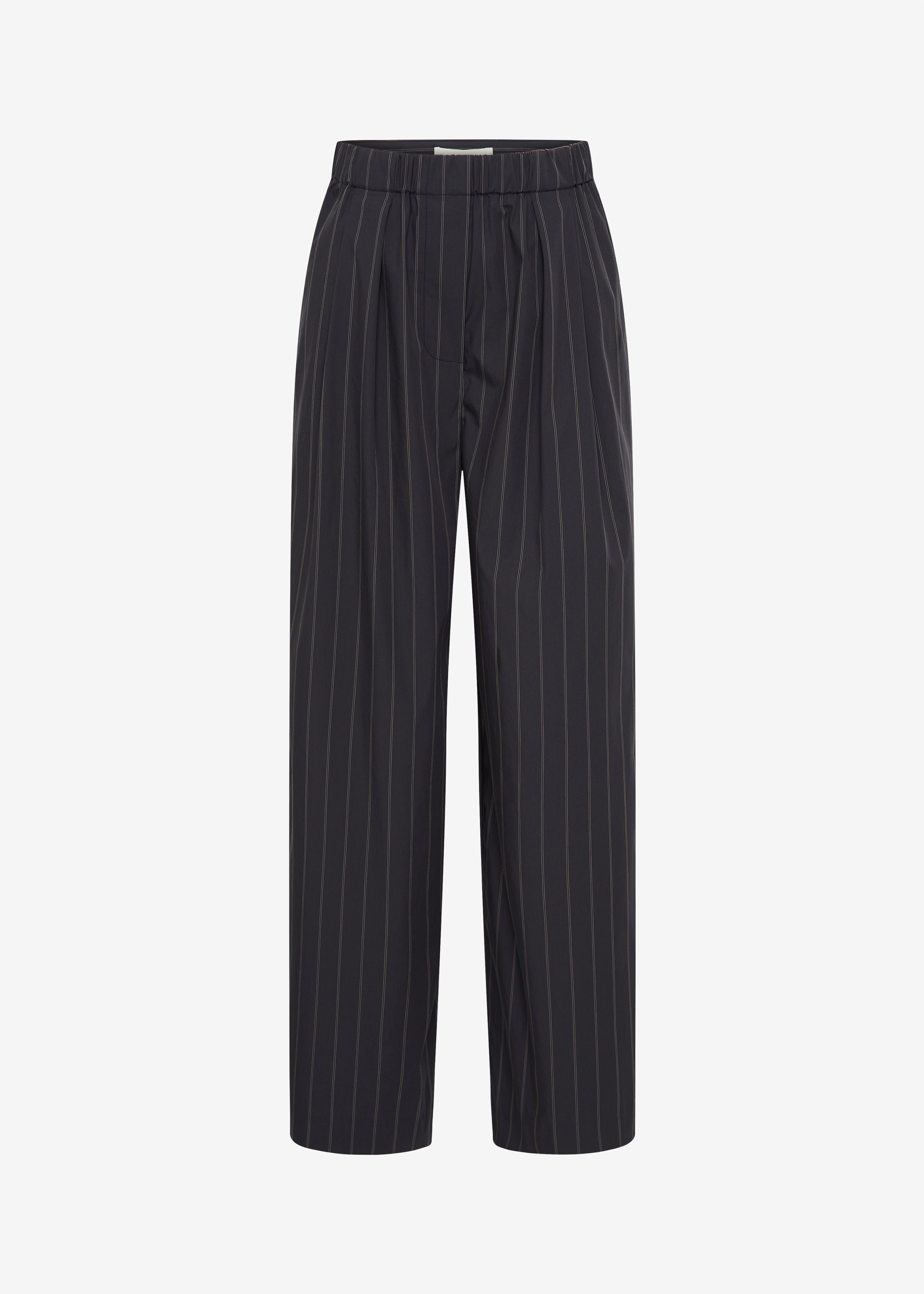 St. Agni Stripe Relaxed Pleat Pants - Ink Stripe - 6