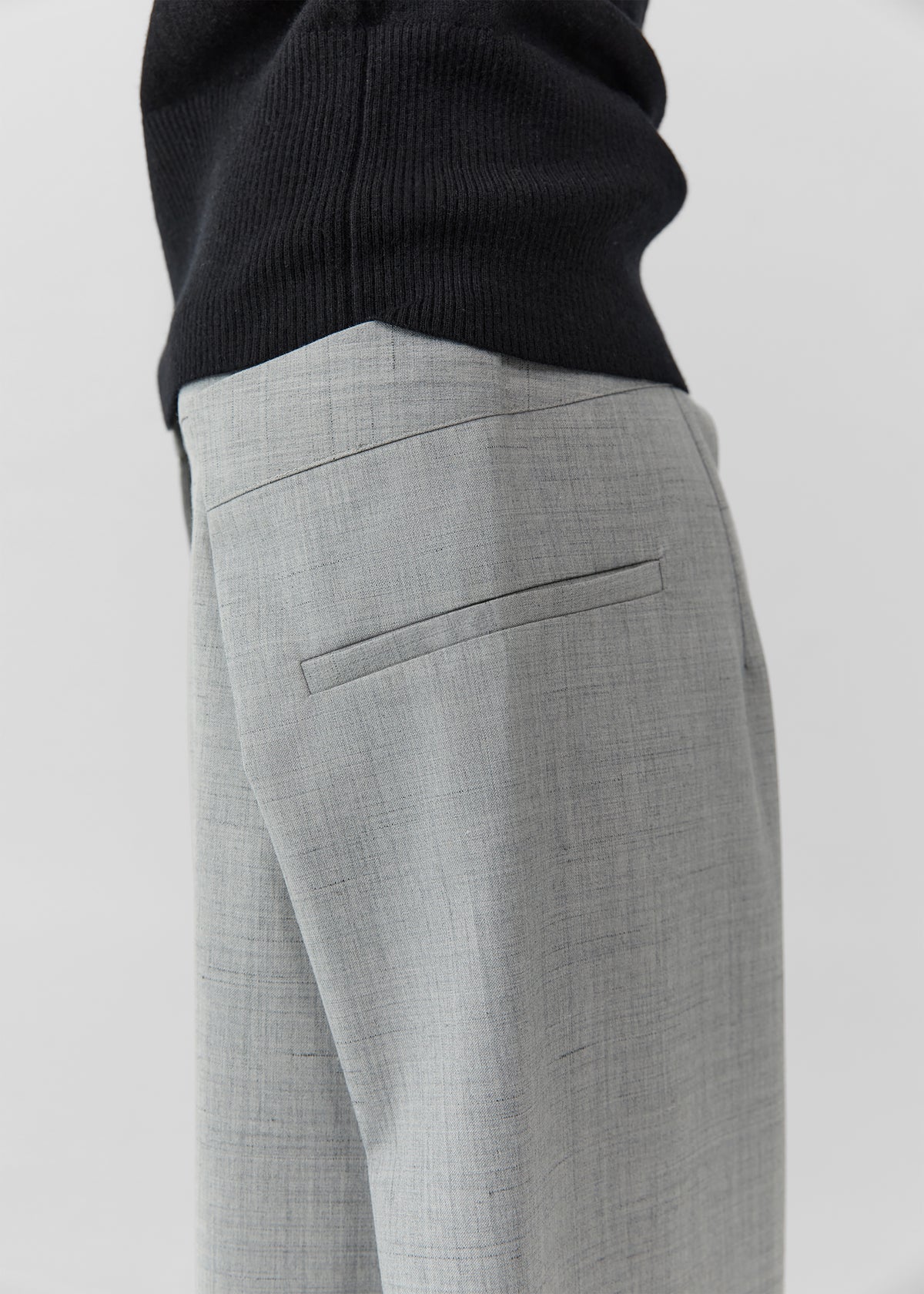 St. Agni Tailored Fold Pants - Concrete - 3