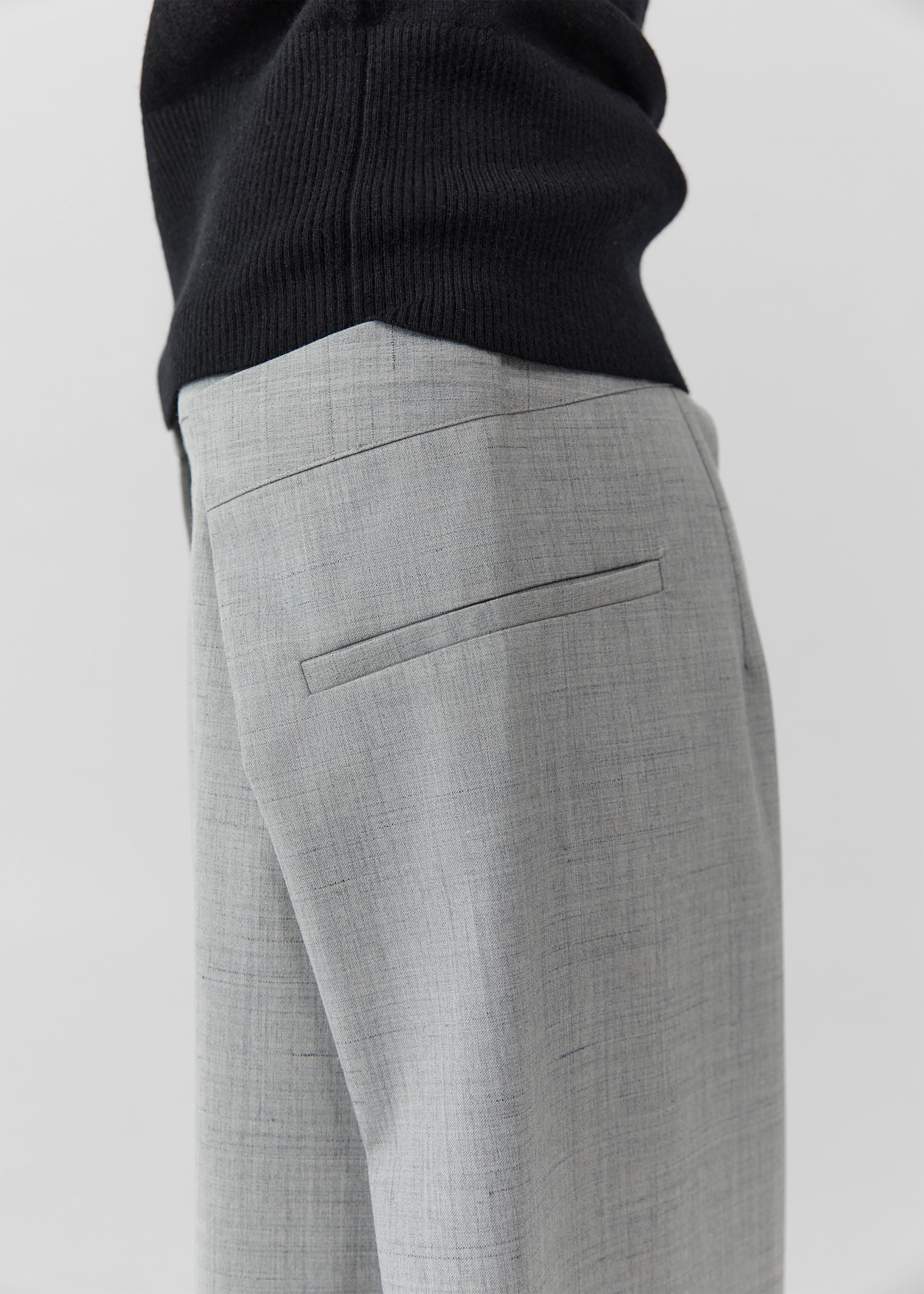 St. Agni Tailored Fold Pants - Concrete - 3