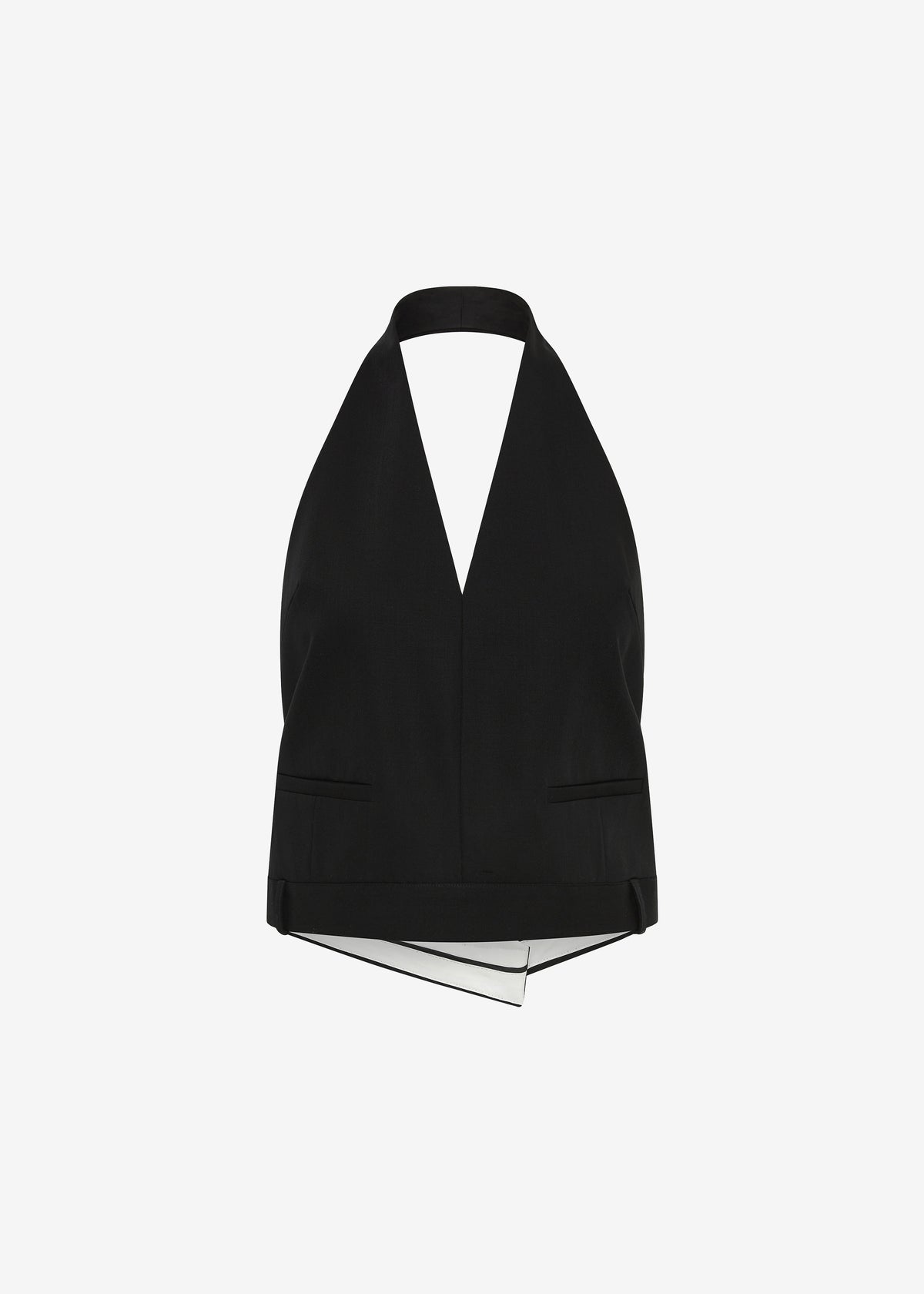 St. Agni Upside Down Halter Top - Black - 8