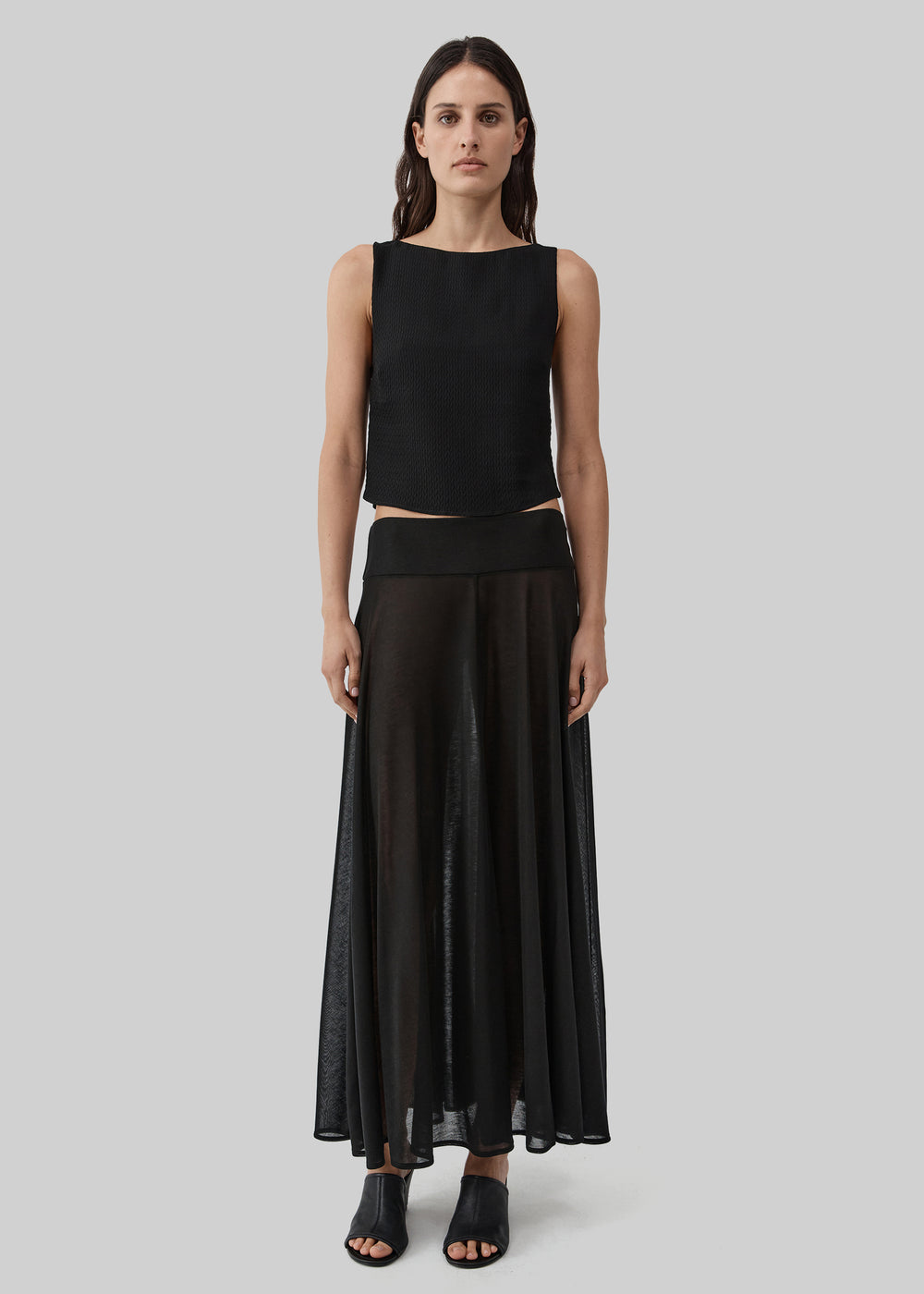 St. Agni Fluid Jersey Skirt - Black - 1