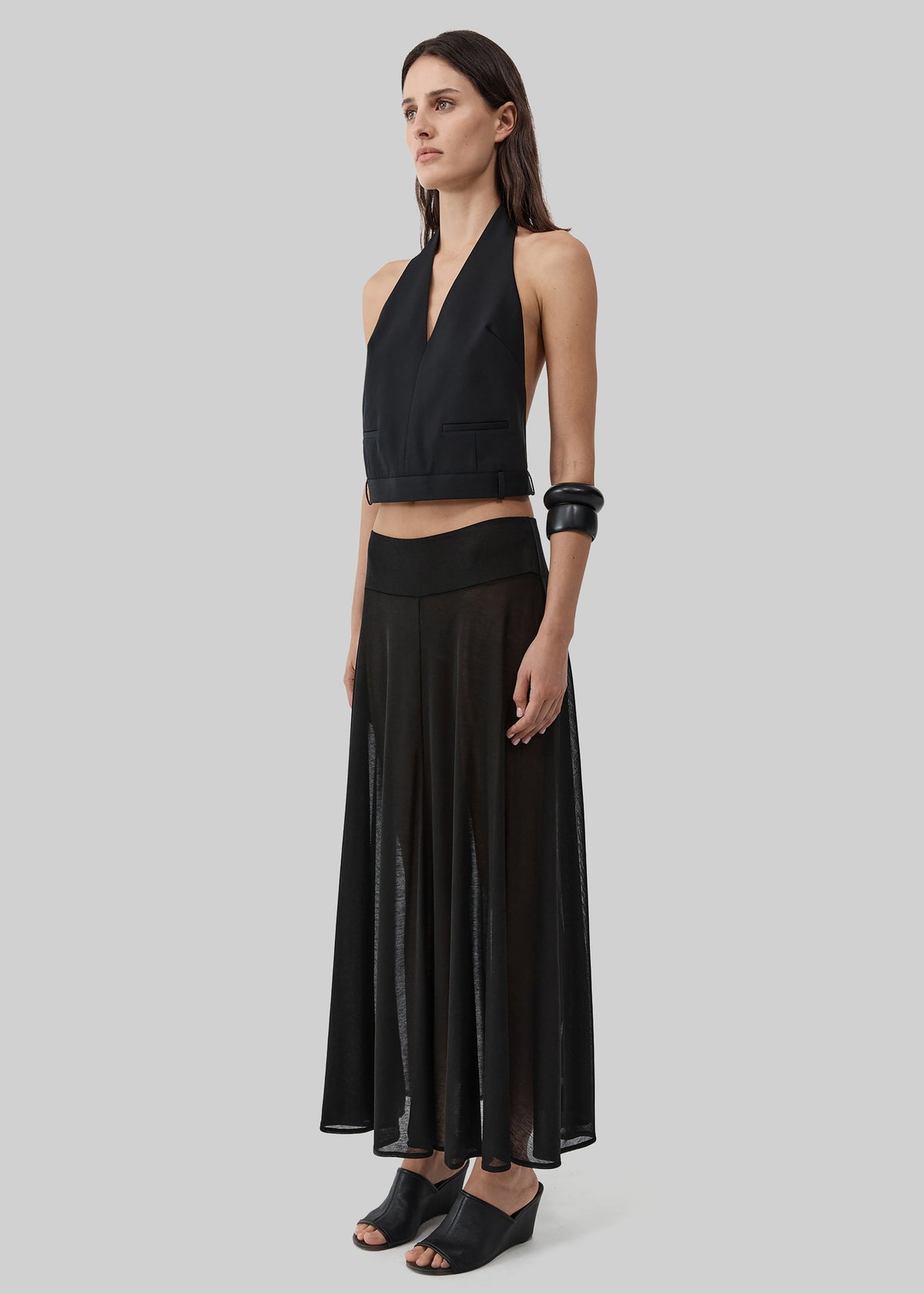 St. Agni Fluid Jersey Skirt - Black - 4