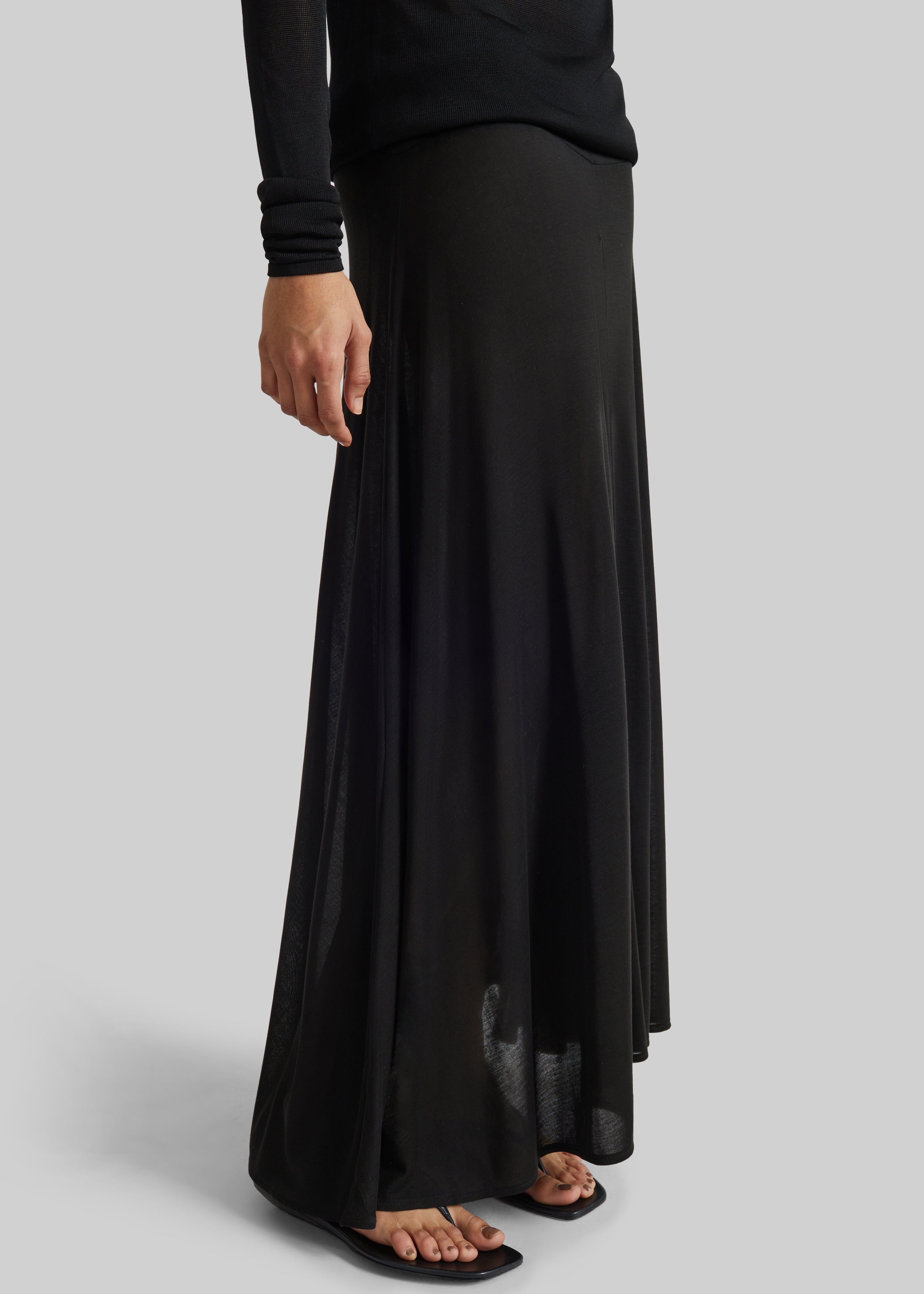 St. Agni Fluid Jersey Skirt - Black - 2