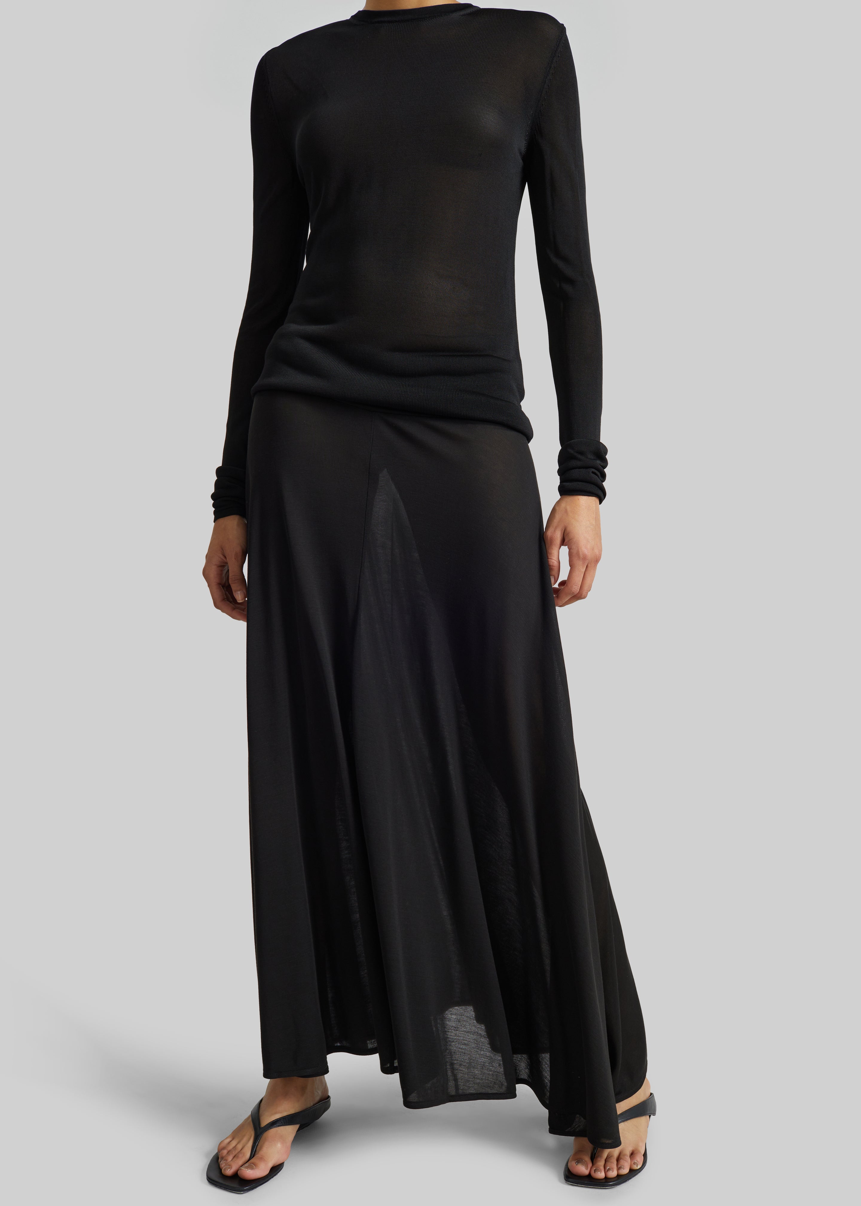 St. Agni Fluid Jersey Skirt - Black - 4