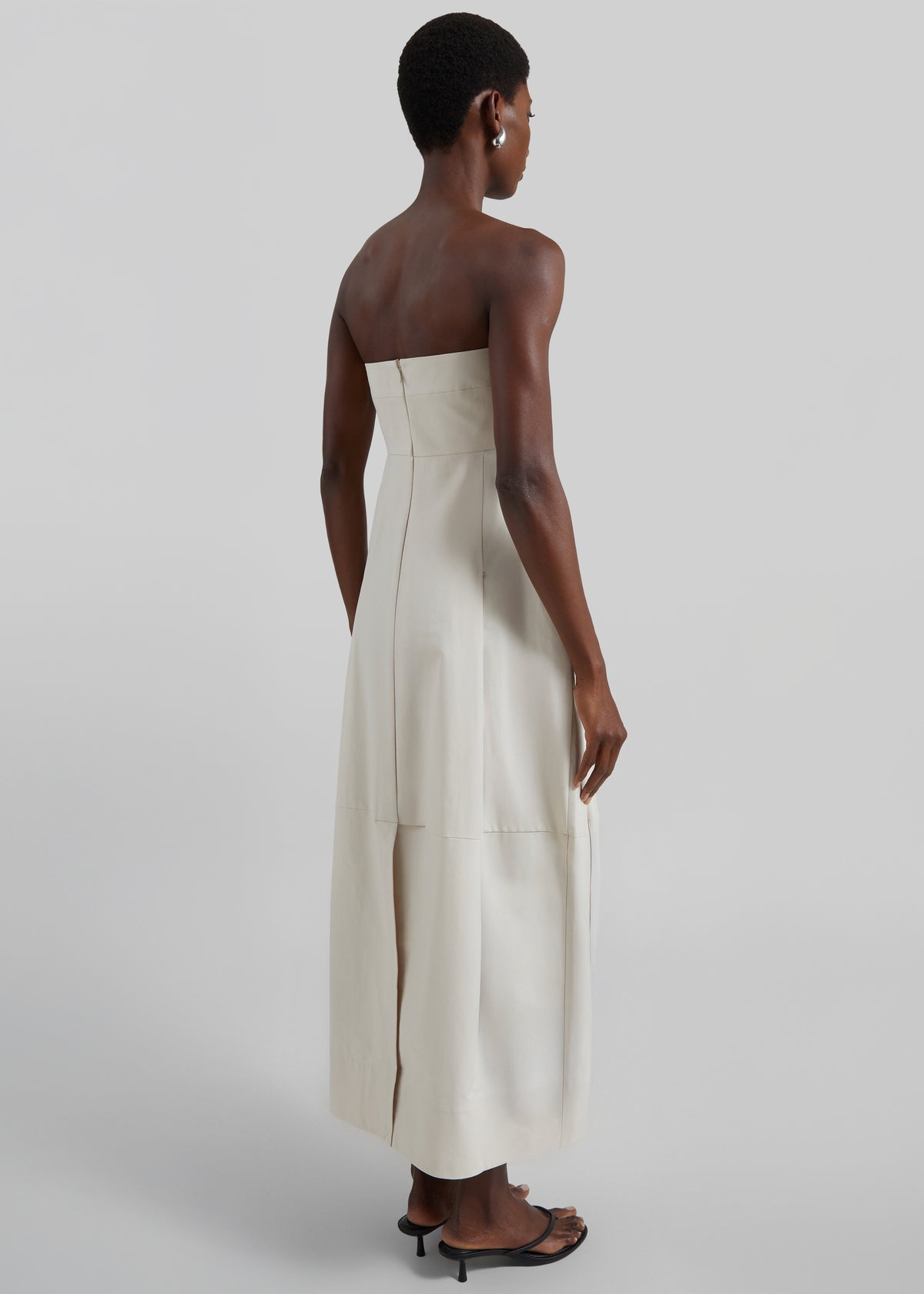St. Agni Canvas Pleat Cocoon Dress - Shell - 6