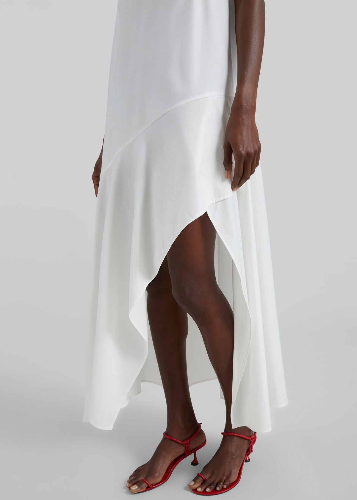 St. Agni Oxford Strapless Asymm Dress - White - 2