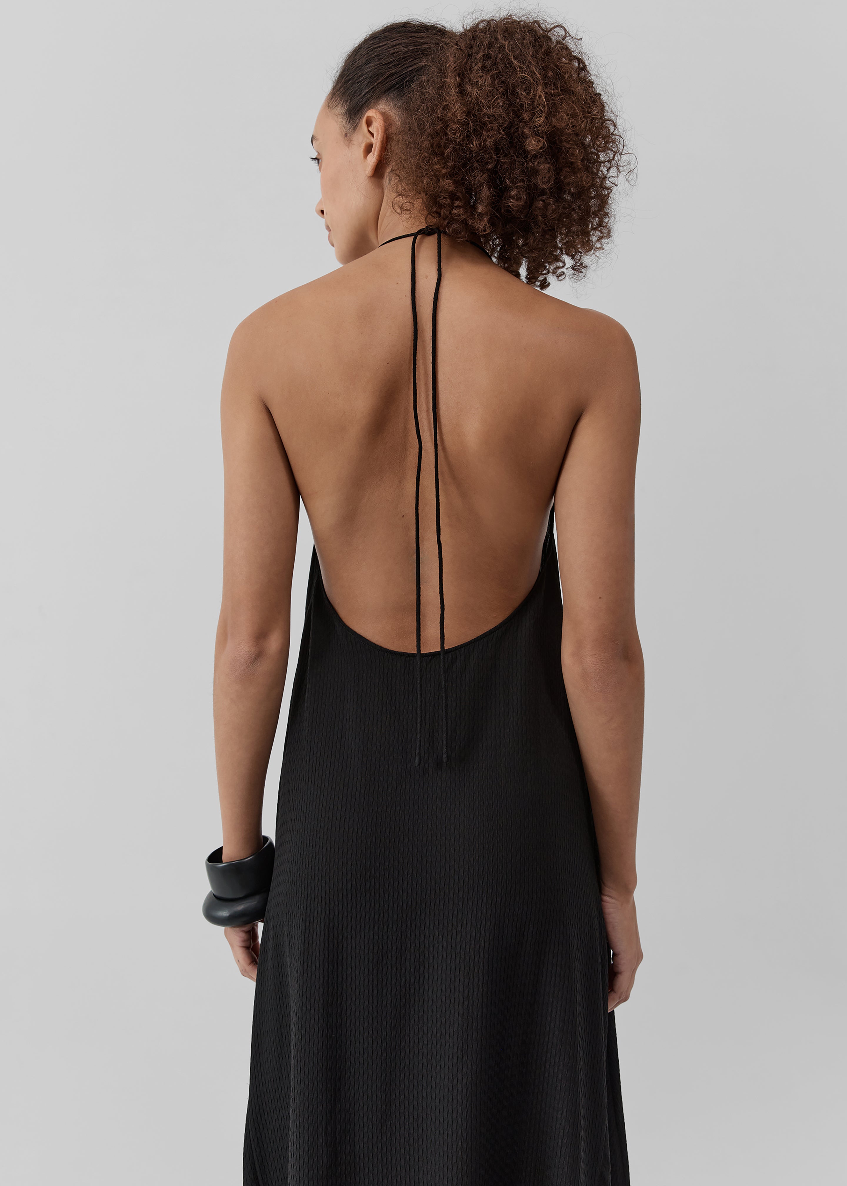St. Agni Textured Weave Halter Dress