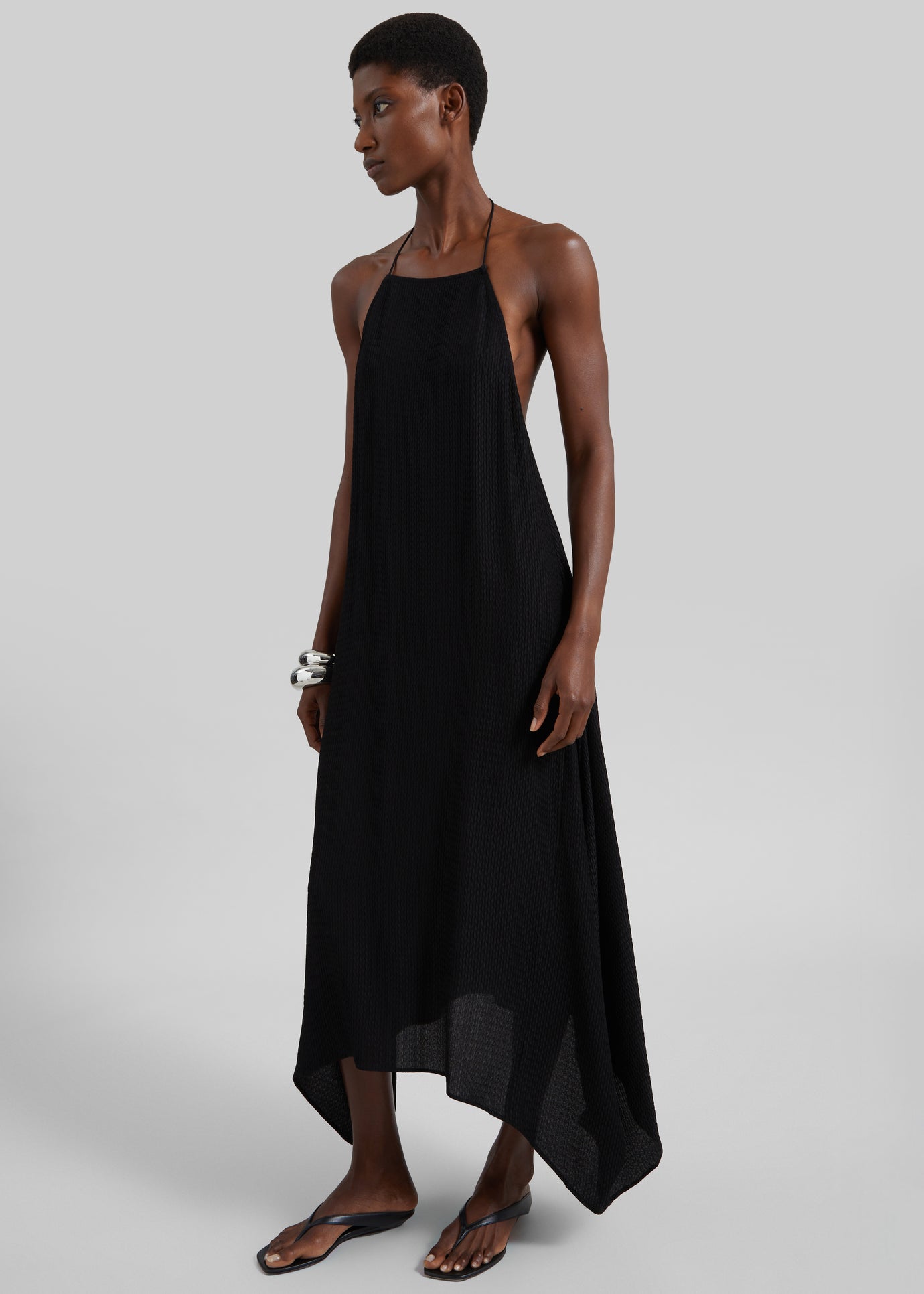 st agni pleated halter dress St. Agni | Silk Twill Halter Dress