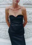 St. Agni Woven Leather Strapless Bodice - Black