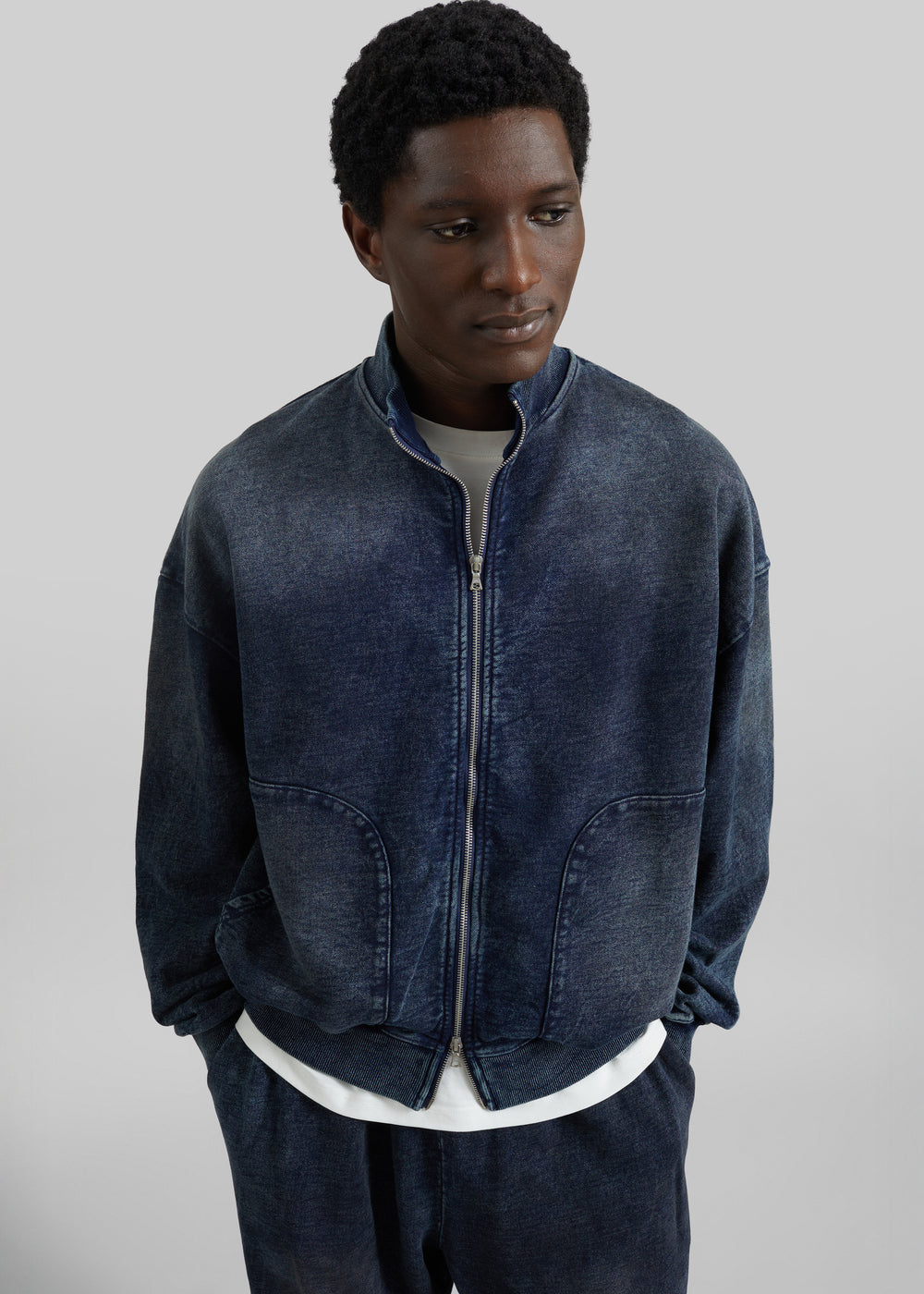 Stamford Zip-Up Jacket - Medium Wash