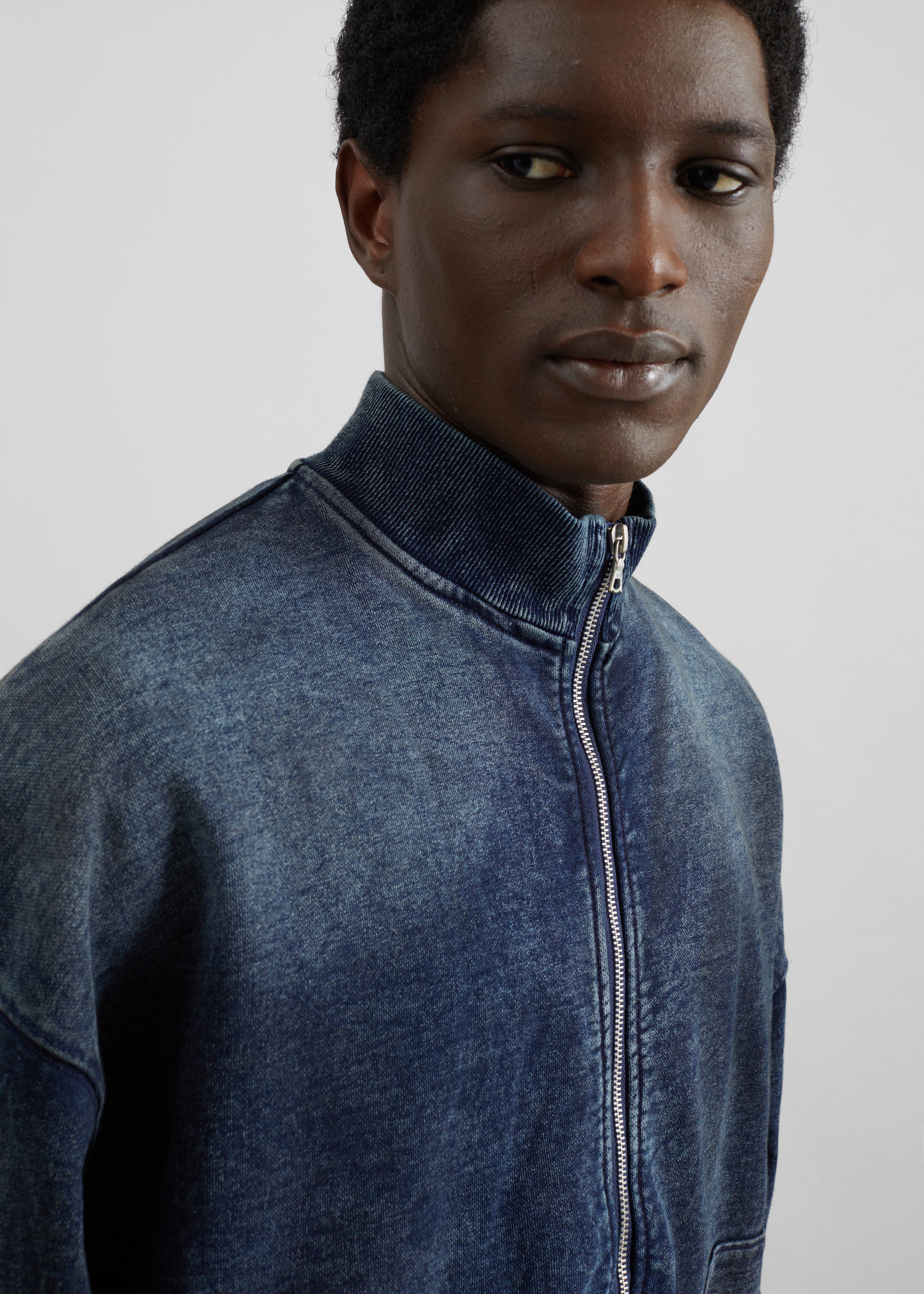 Stamford Zip-Up Jacket - Medium Wash – The Frankie Shop
