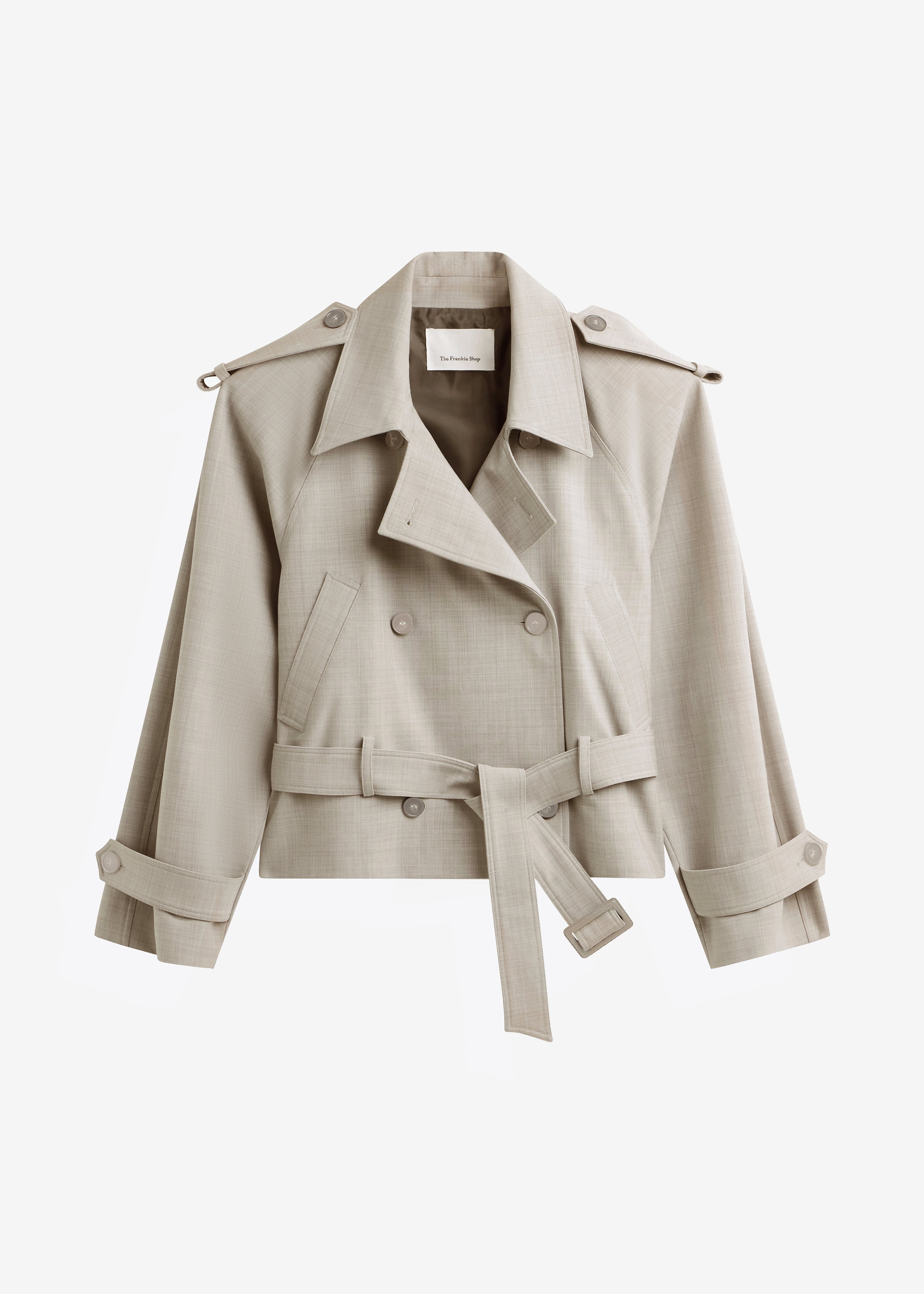 Stan Cropped Trench - Beige Melange – The Frankie Shop