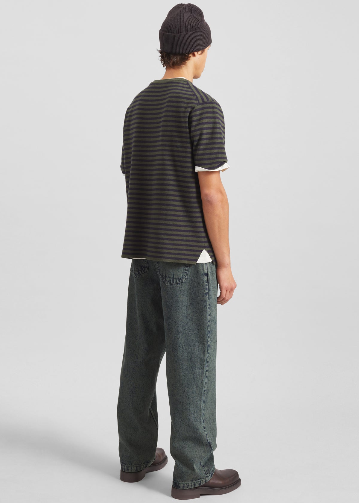 Stanmore Knit T-Shirt - Green/Blue Stripe - 6