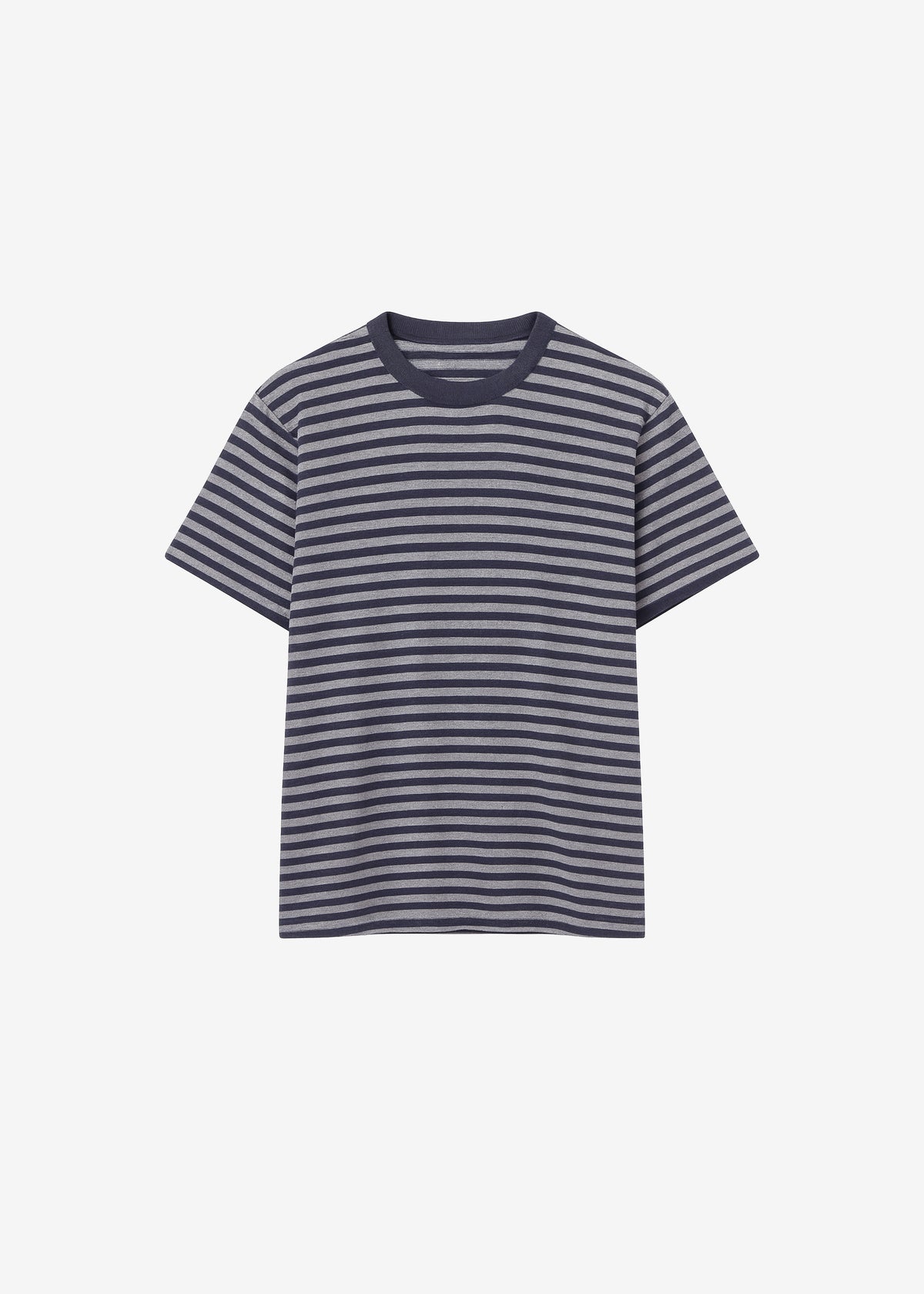 Stanmore Knit T-Shirt - Grey/Blue Stripe - 8