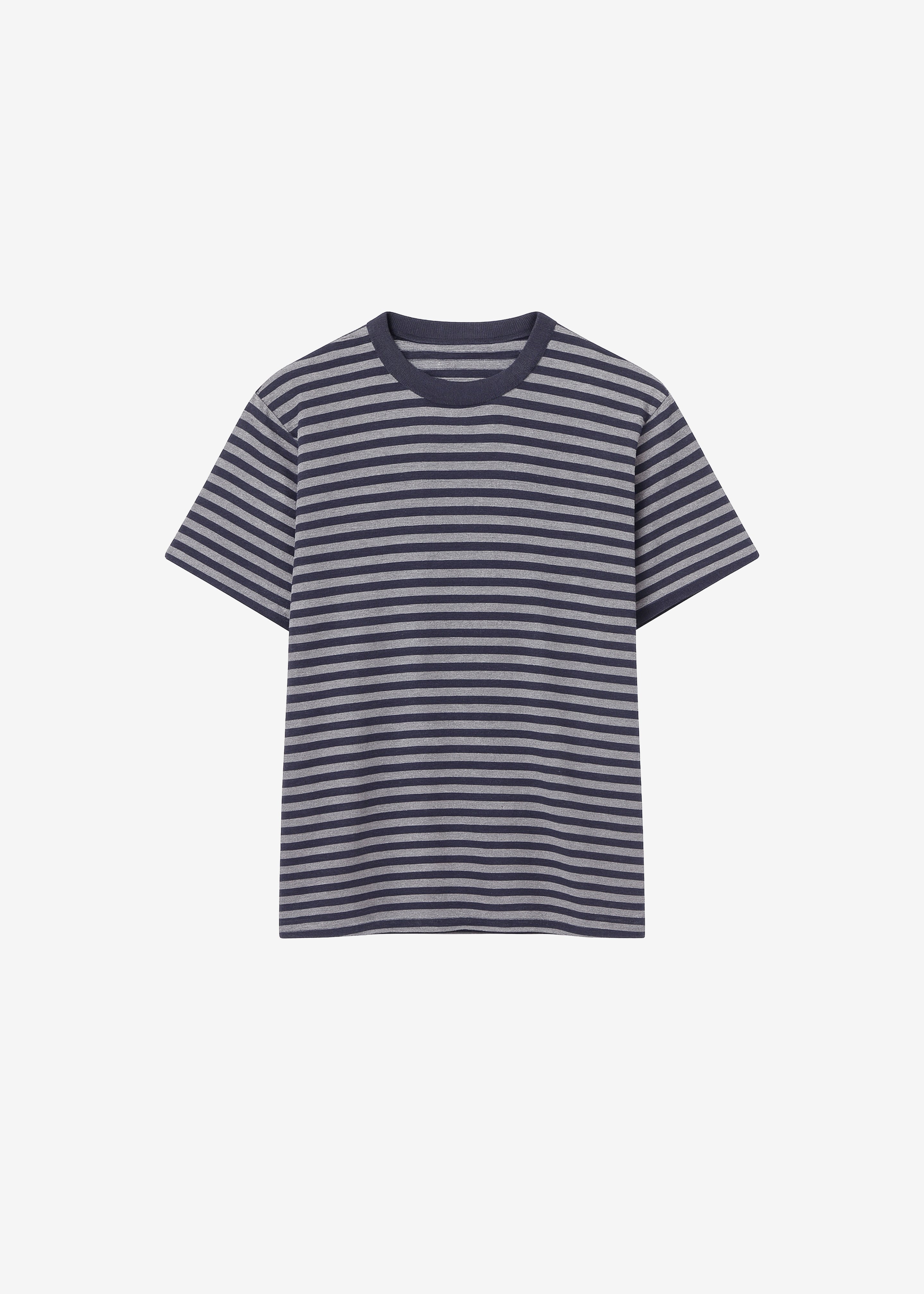 Stanmore Knit T-Shirt - Grey/Blue Stripe - 8