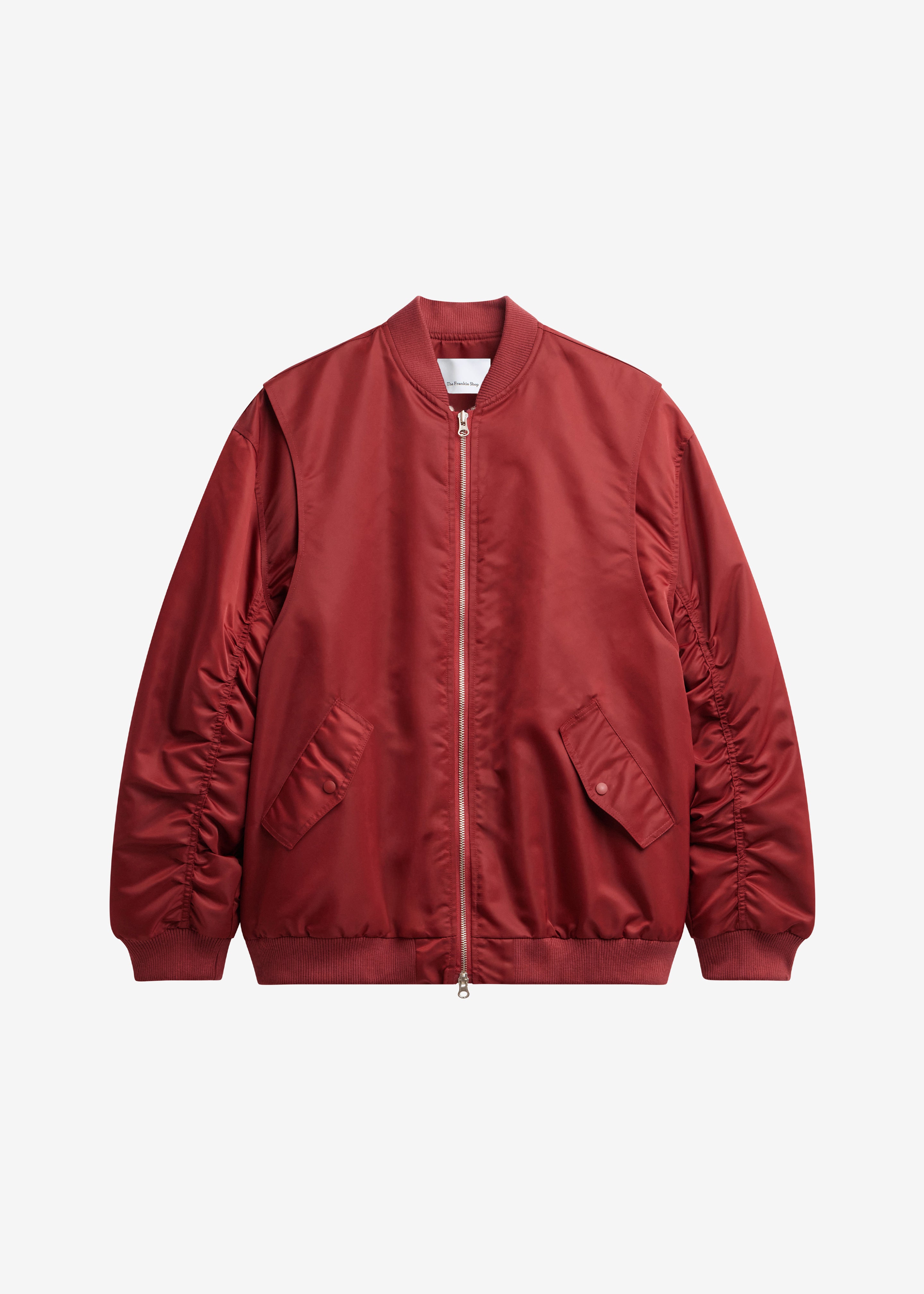 Stellan Faux Shearling Oversized Bomber Jacket - Red - 7