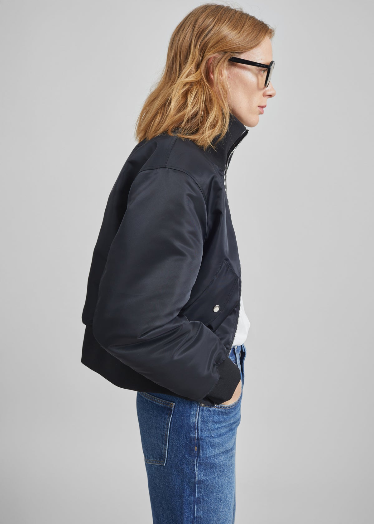 Storm Cropped Bomber Jacket - Black - 6
